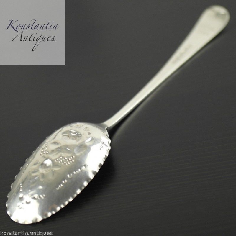 Antique 1903 sterling silver berry spoon Birmingham Nora Victorian