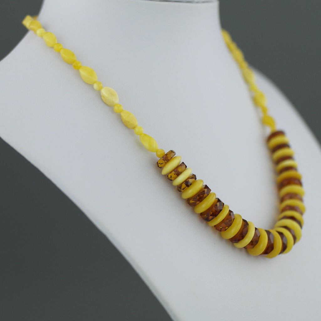 Elegant German Genuine Baltic Amber shaped beads necklace