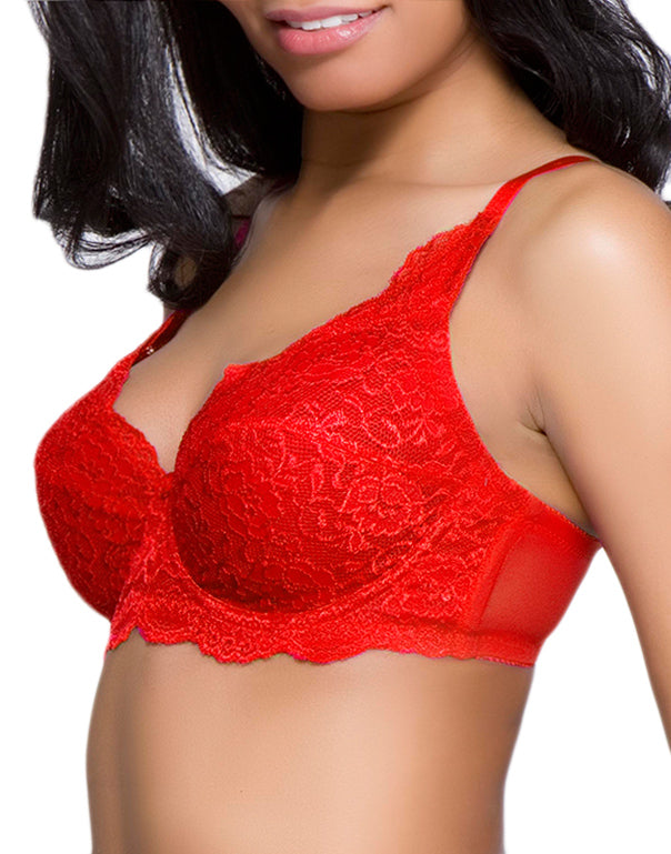 QT Intimates All Over The Lace Unlined Bra 5554Q