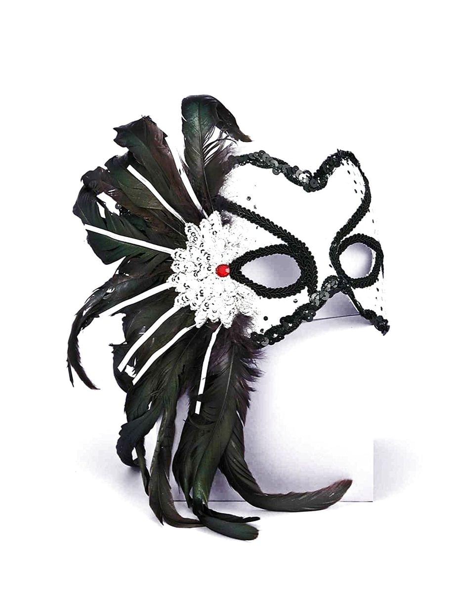 White Venetian Costume Mask Adult One Size