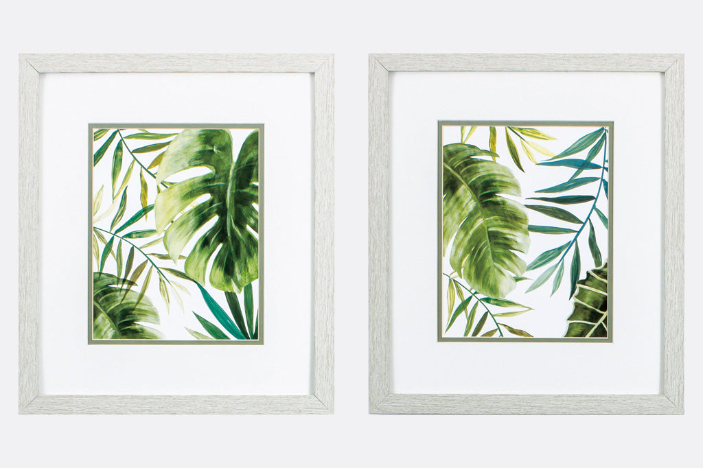 Tropical Leaves Framed Art Prints Set of 2