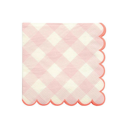 Pink Gingham Small Napkins