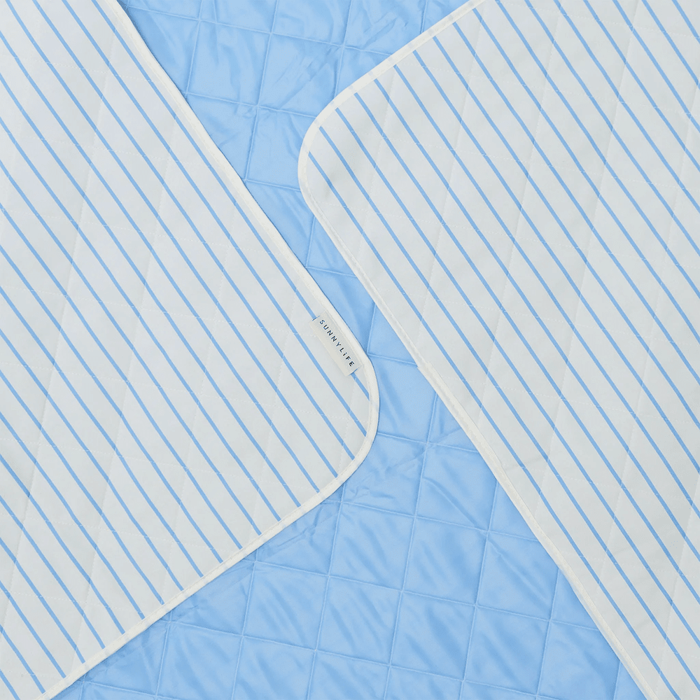 Beach & Picnic Blanket - Le Weekend Mid Blue-Cream