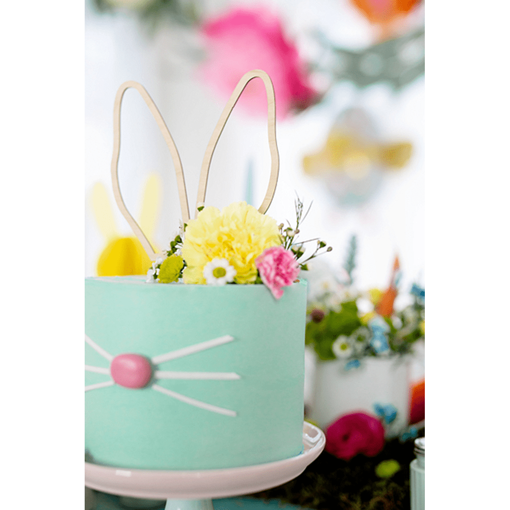 Bunny Ears Wooden Cake Topper