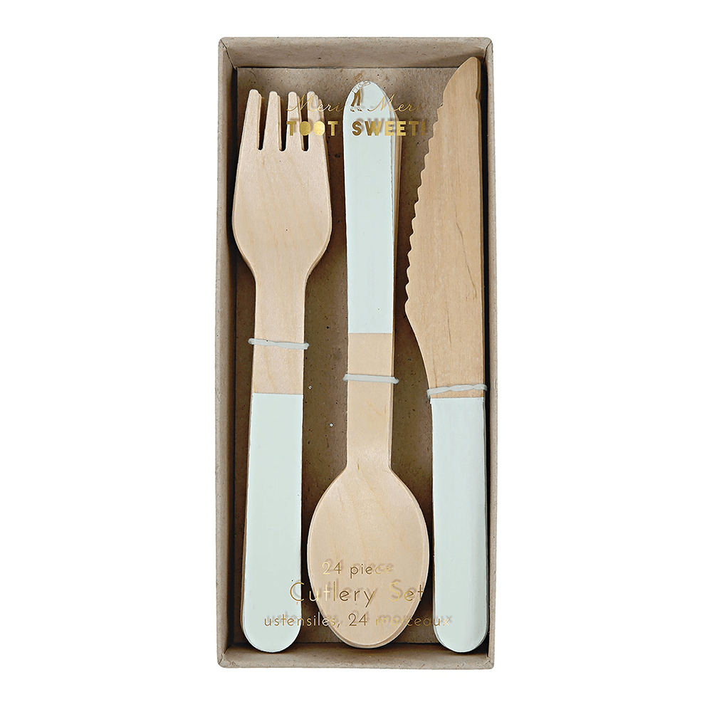 Meri Meri Wooden Cutlery Set - Mint