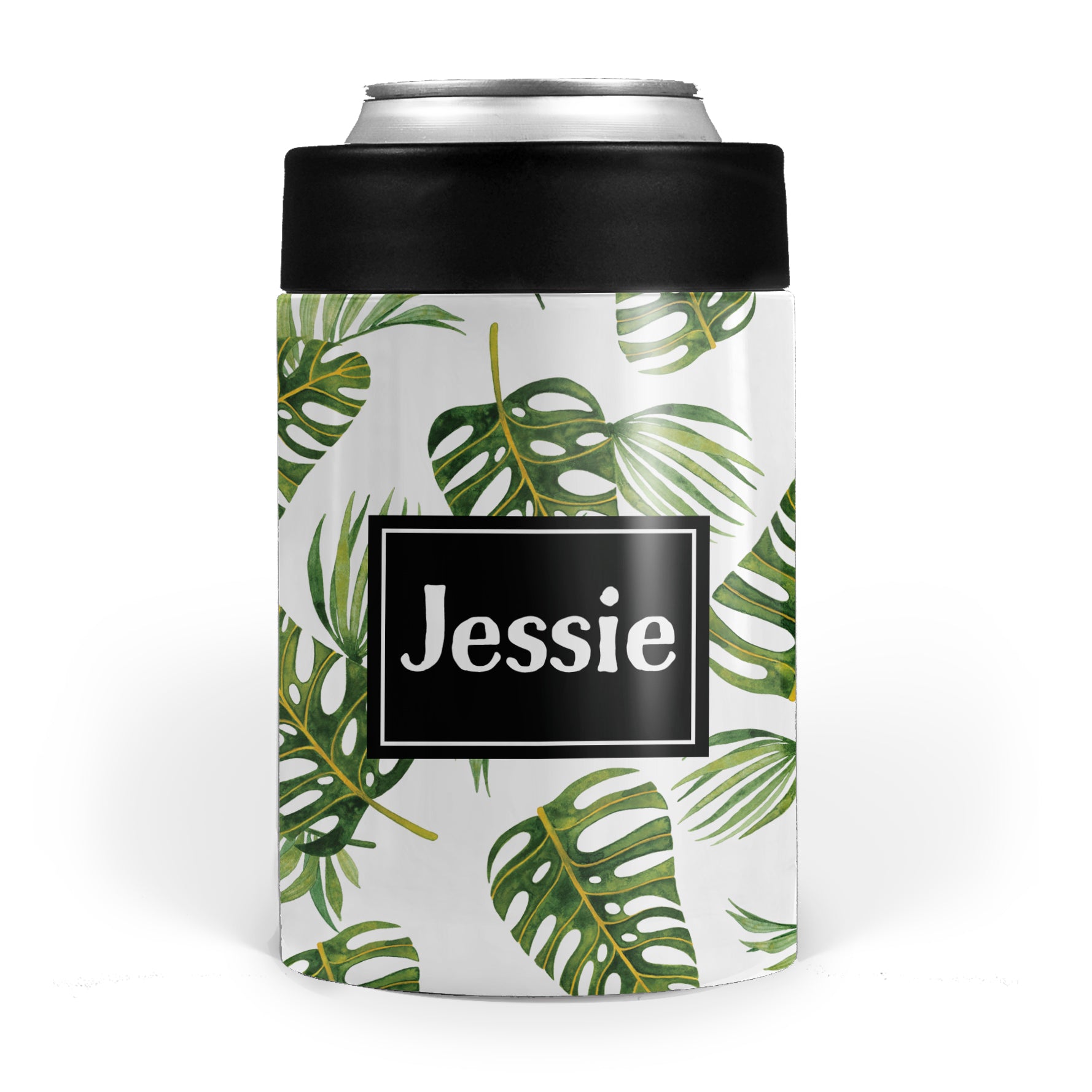Palm Leaf Stainless Steel Can Cooler