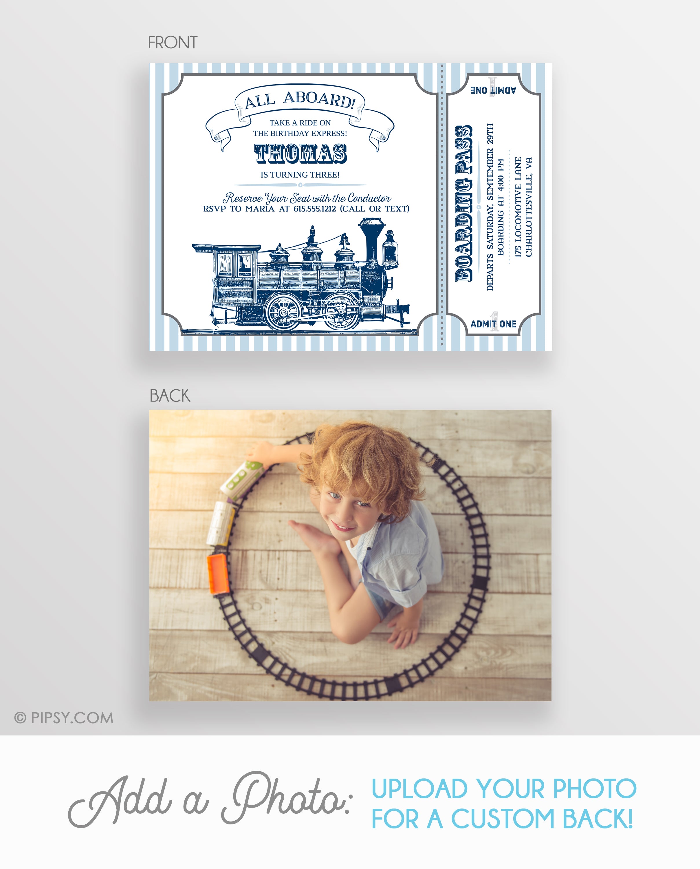 Vintage Train Invitation (DIY Printable)