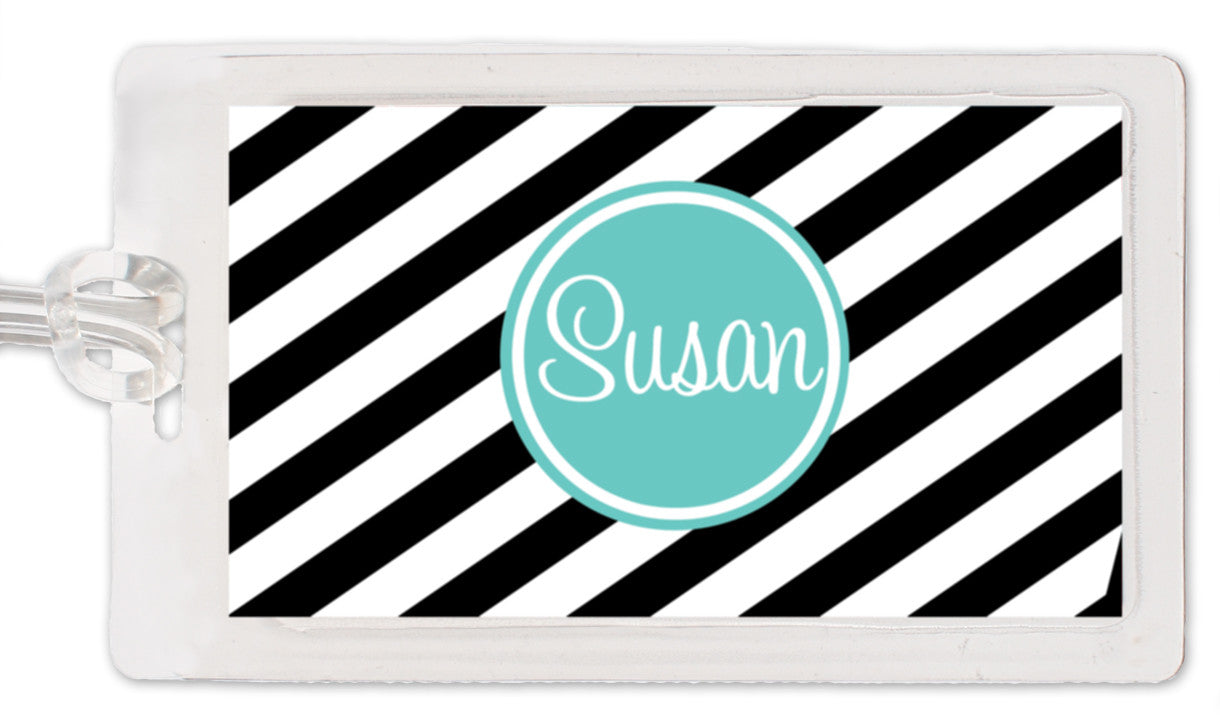 Diagonal Stripe Luggage Tag