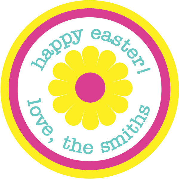 Flower Easter Favor Stickers