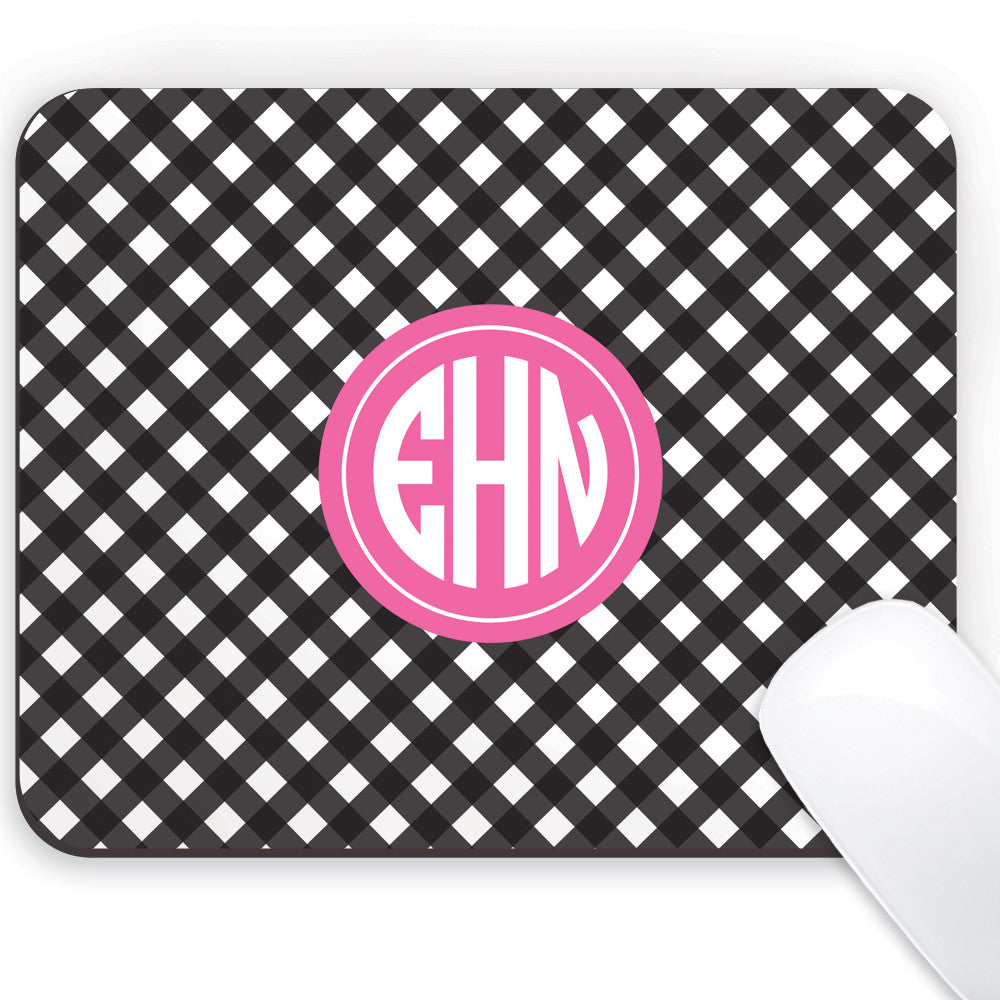 Gingham Mousepad With Monogram