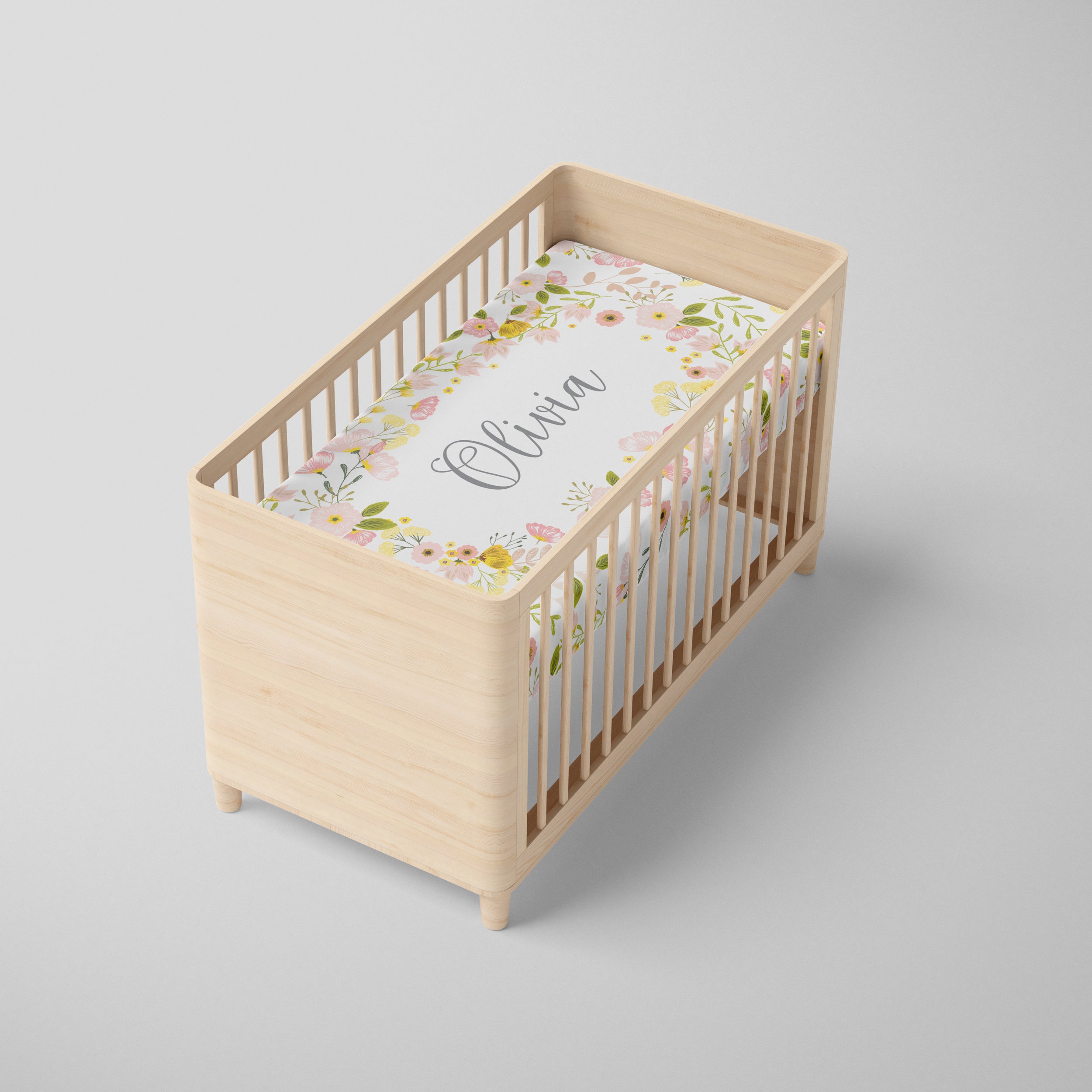 Blossom Personalized Crib Sheet