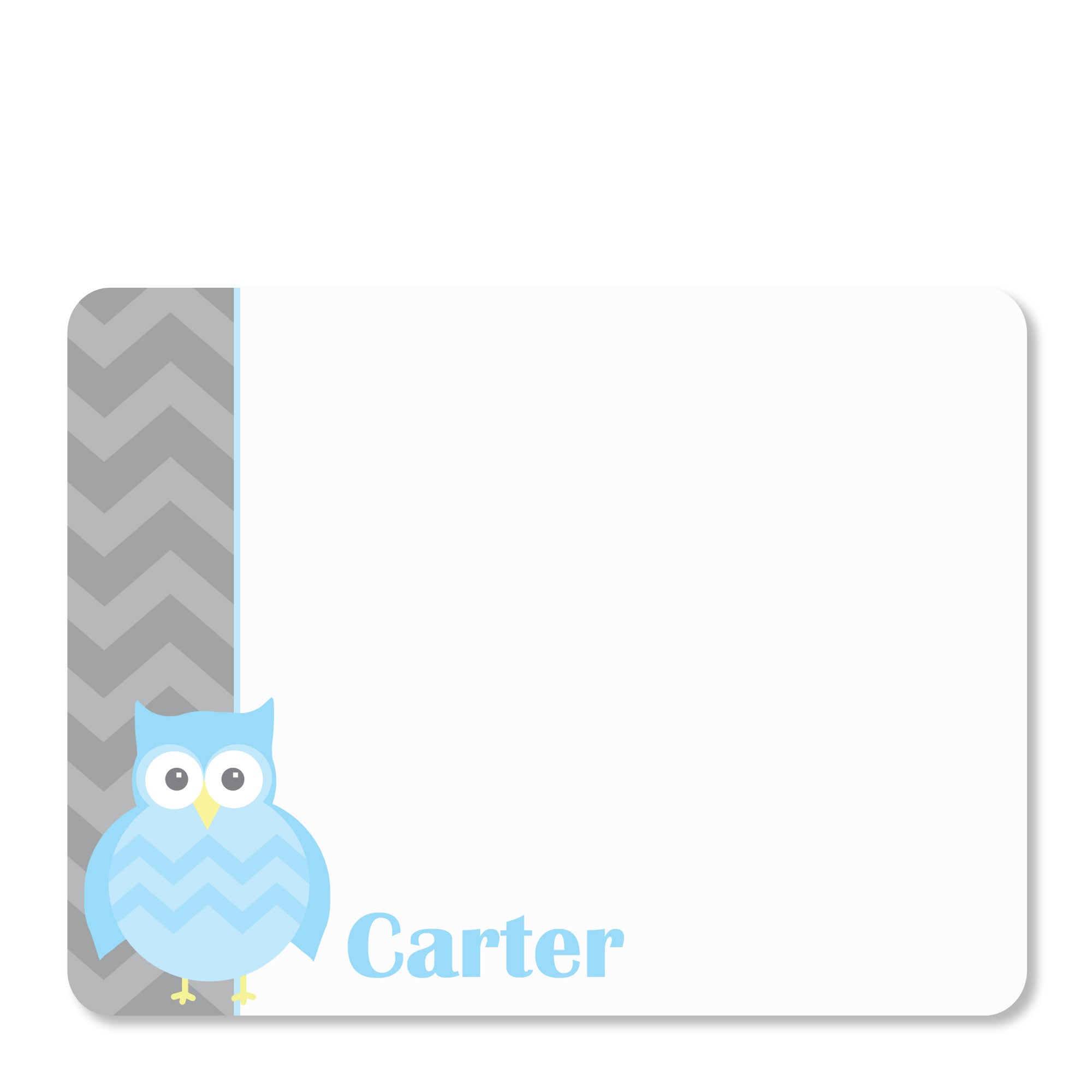Owl Party Flat Notecards, Blue