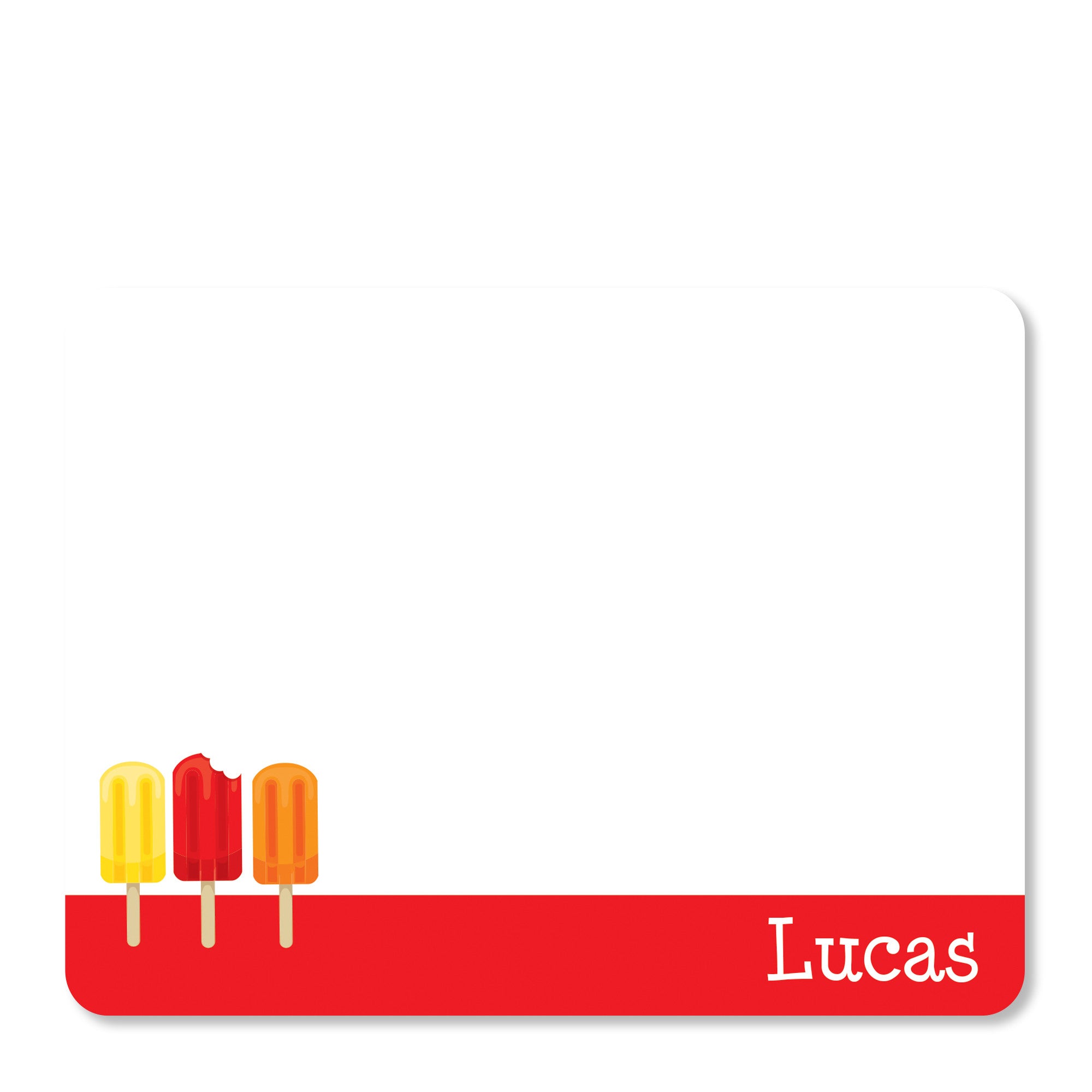 Popsicle Party Flat Notecard, Red (Printed)
