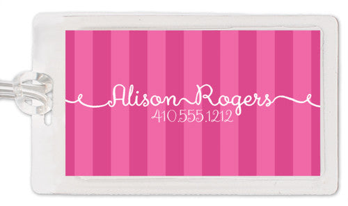 Ribbons Luggage Tag, Pink