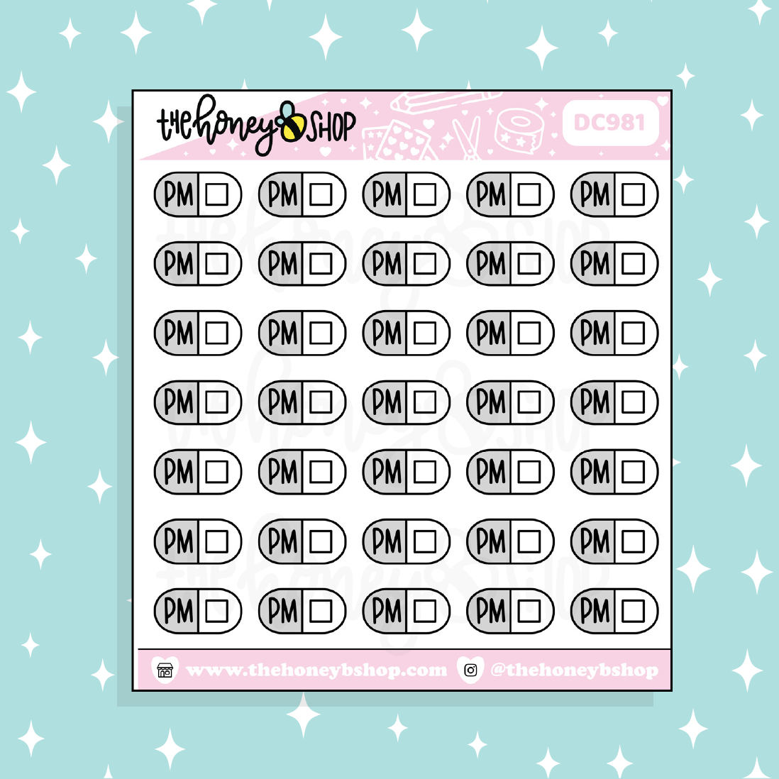 PM Pill Routine Doodle Sticker | Choose Your Color Option!