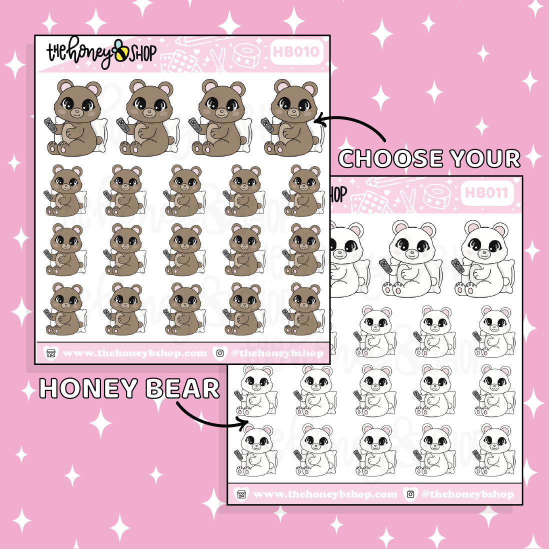 Watching TV Honey Bear Doodle Sticker | Choose Your Version