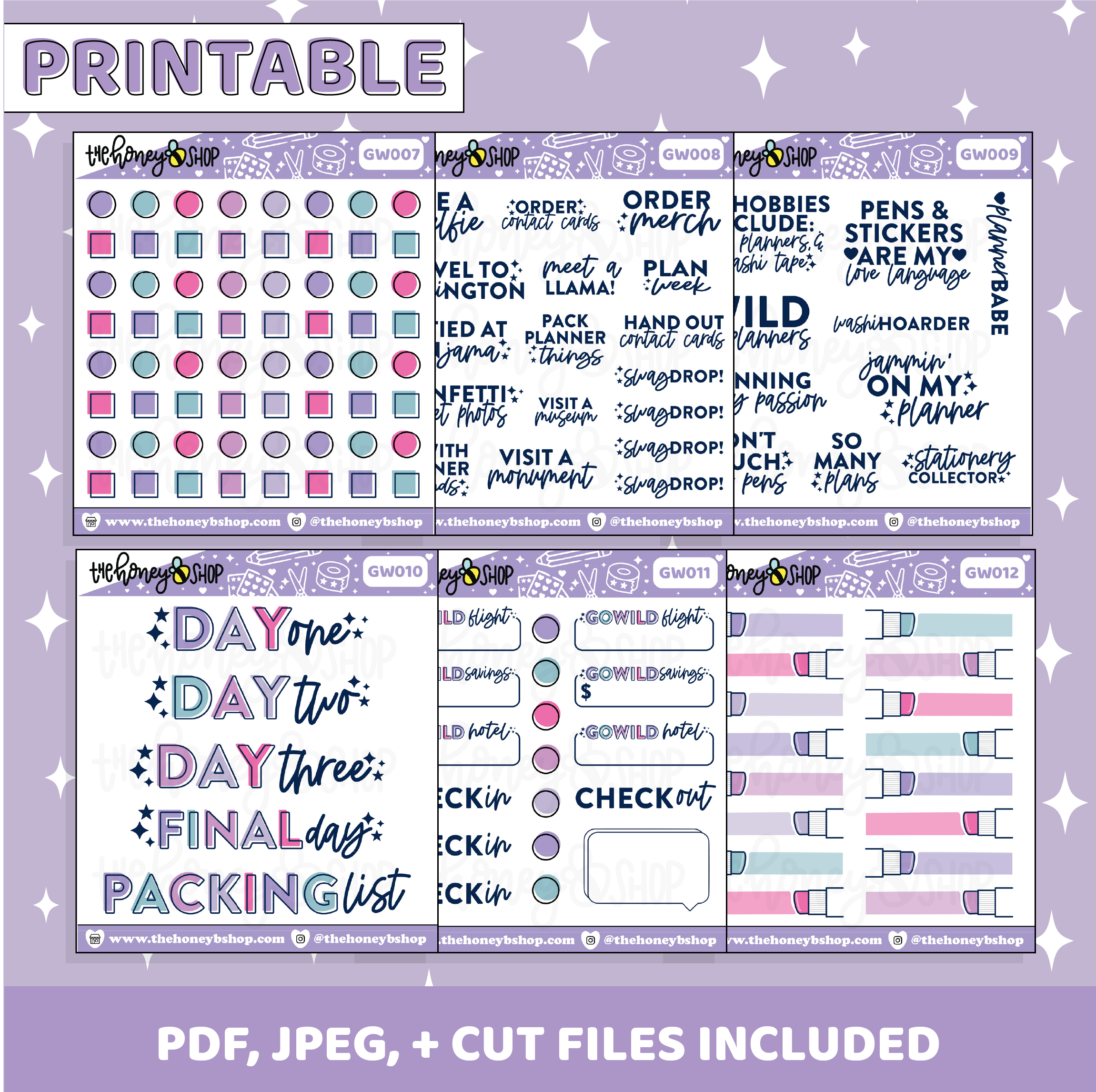 Go WILD Sticker Bundle | 12 Sticker Sheets  Printable Planner Stickers