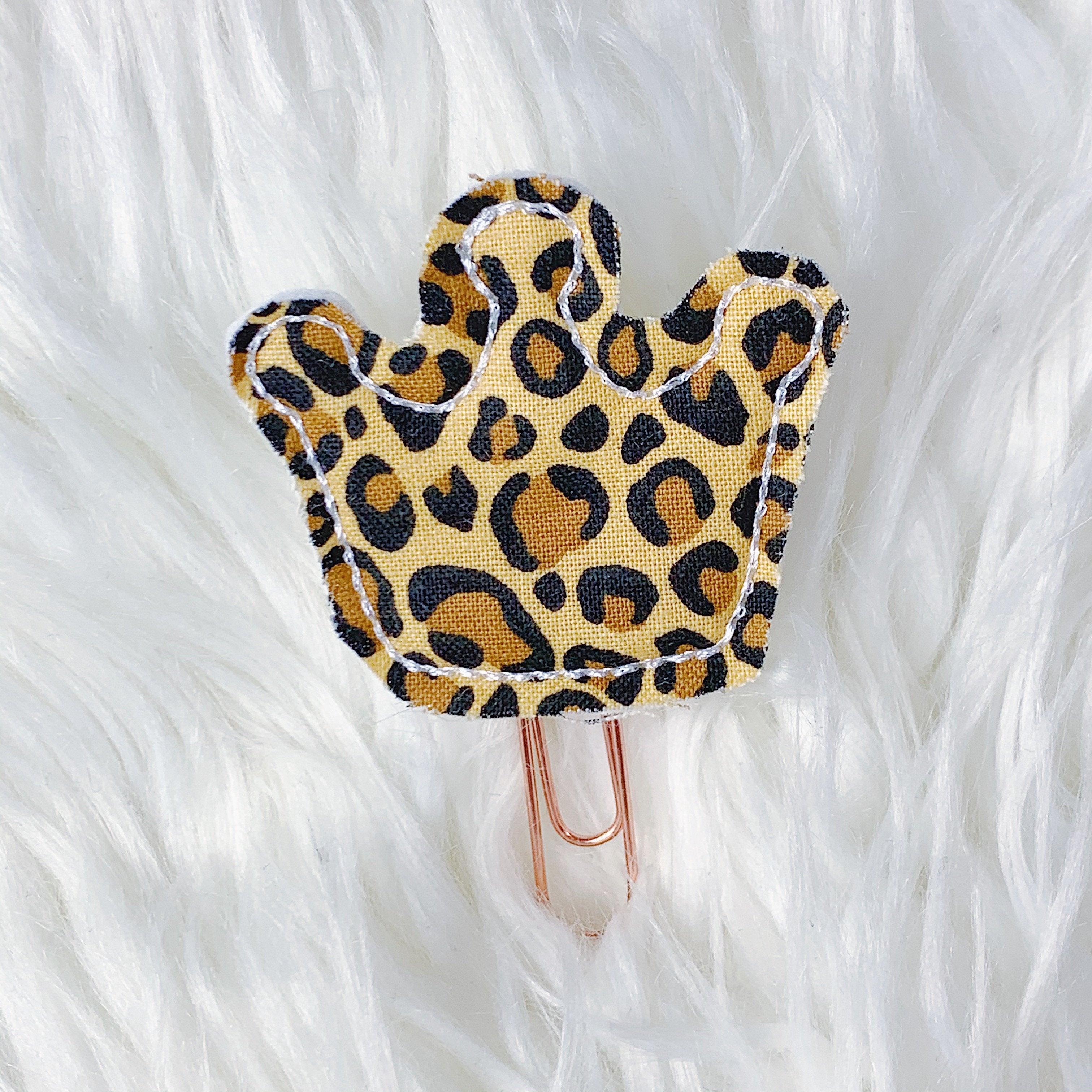 Leopard Crown Feltie Planner Clip