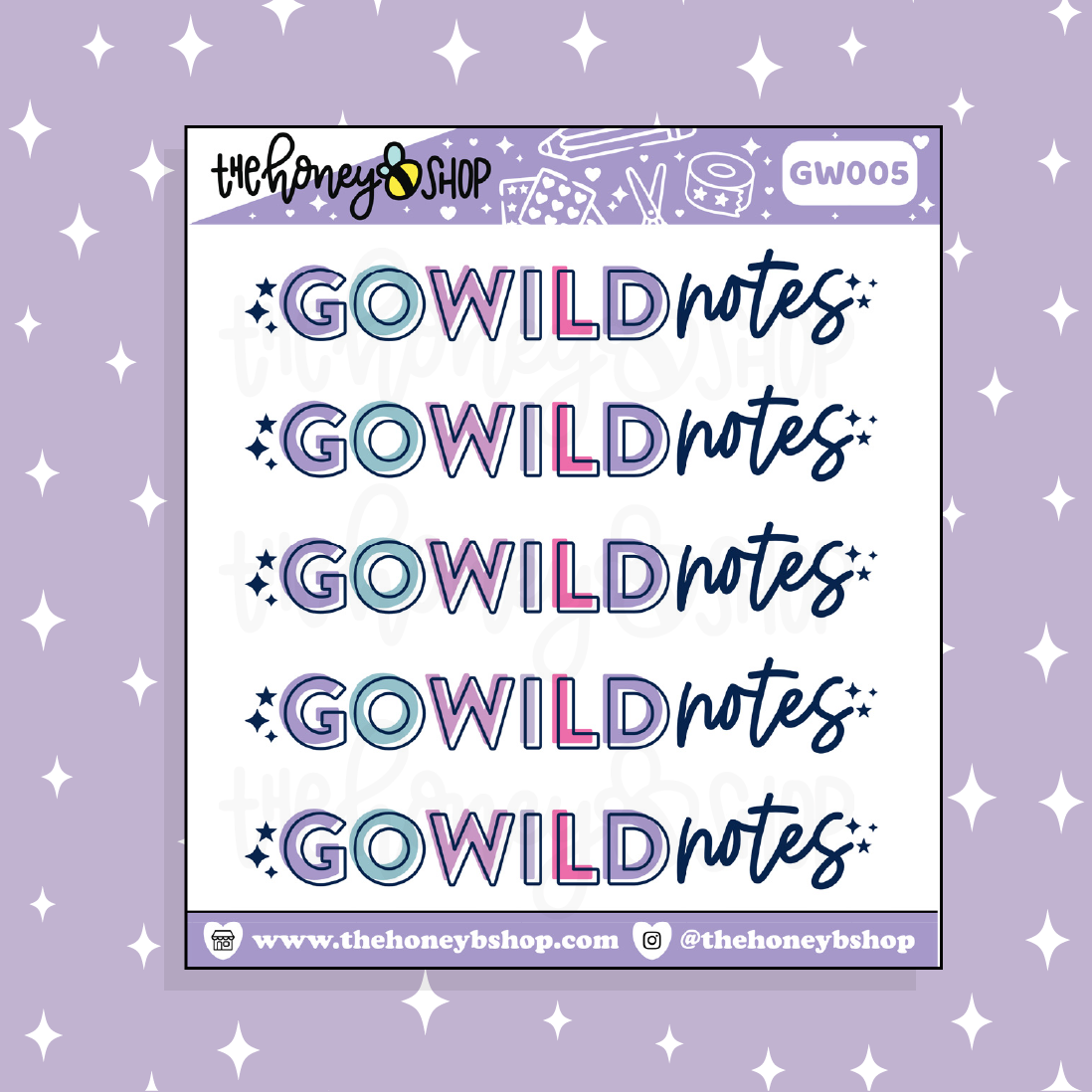 Go WILD Notes Header Doodle Sticker