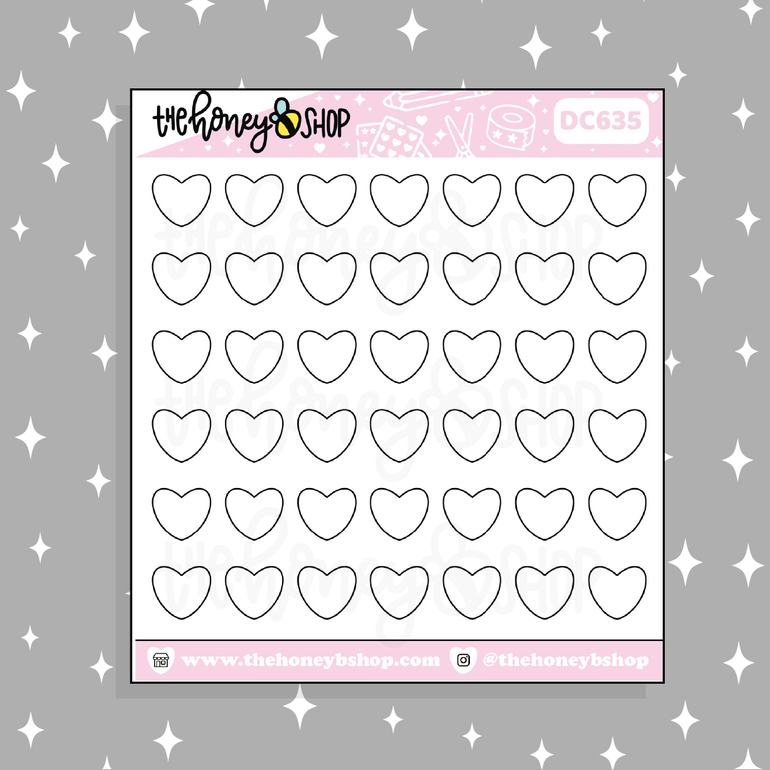 Heart Icon Doodle Sticker | Choose Your Color Option!