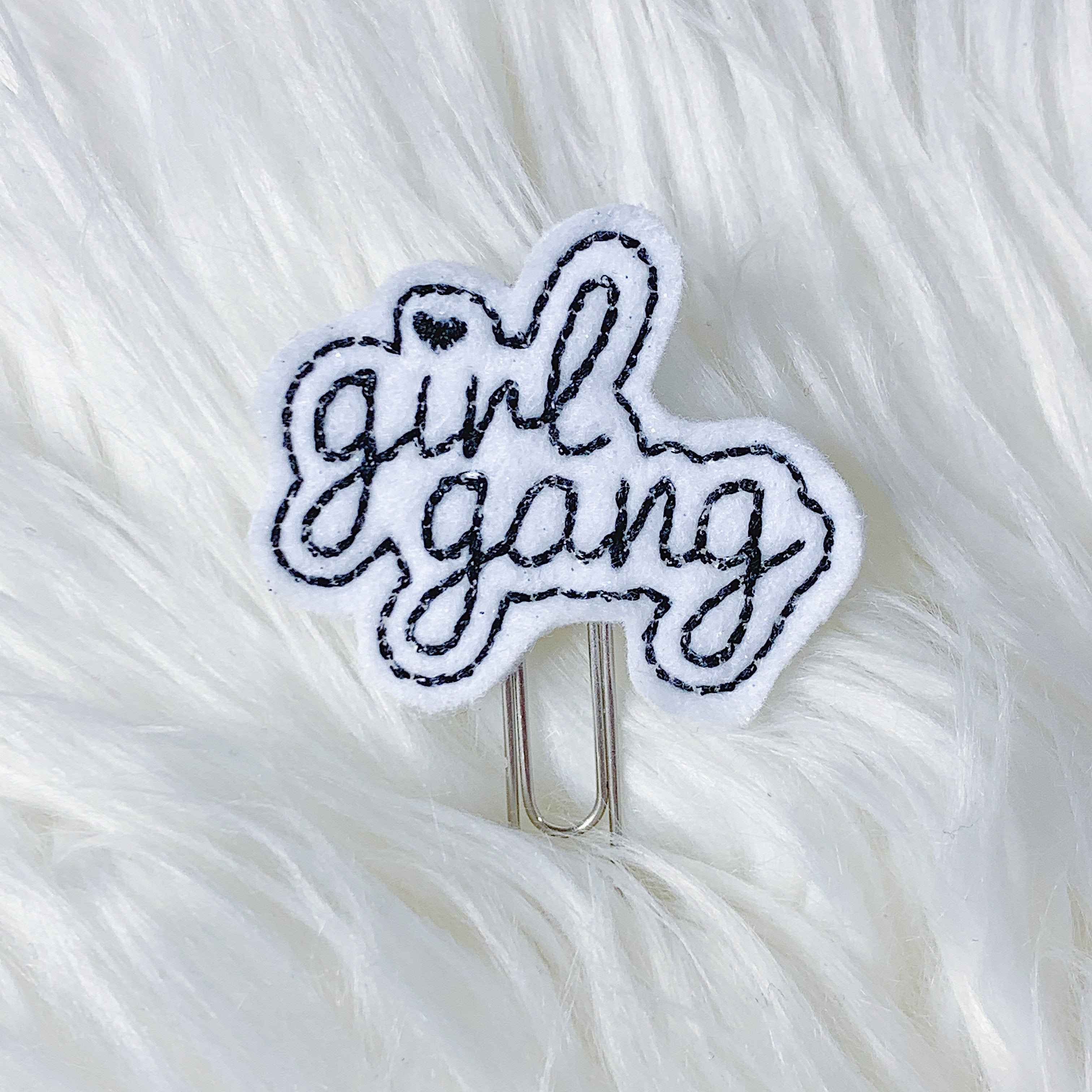 Girl Gang B+W Feltie Planner Clip