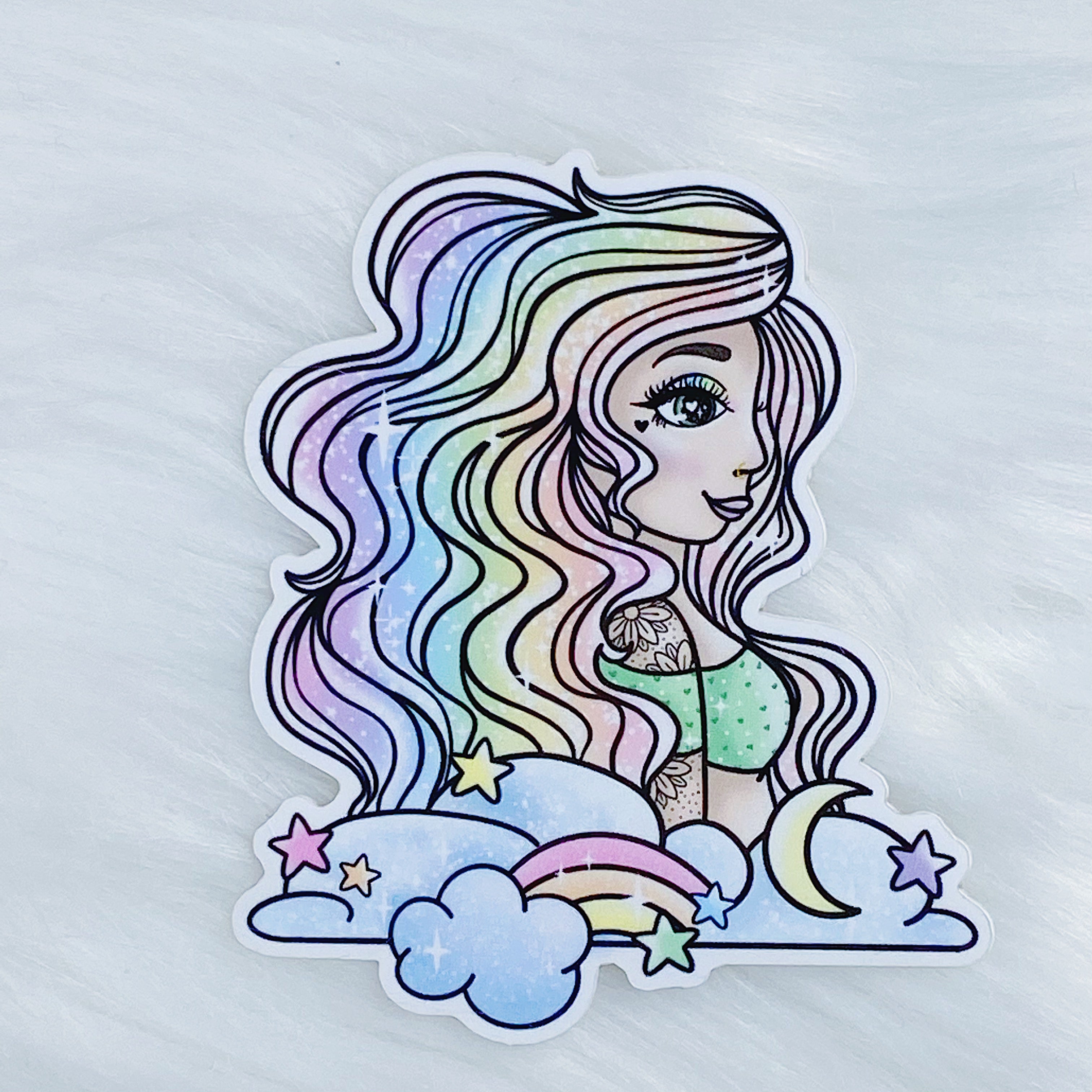 Rainbow Babe Vinyl Sticker Die Cut | Choose your Skin Tone!