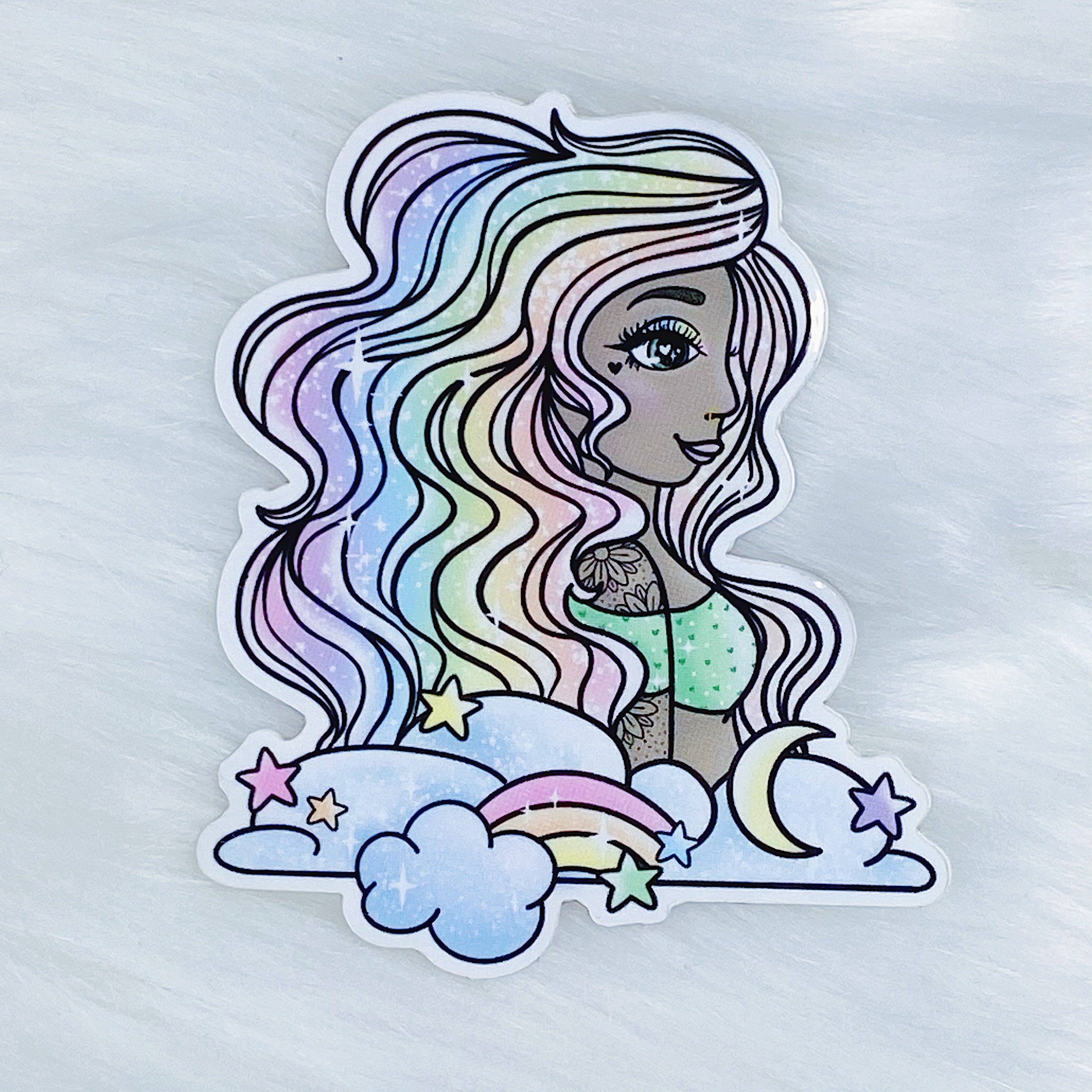 Rainbow Babe Vinyl Sticker Die Cut | Choose your Skin Tone!