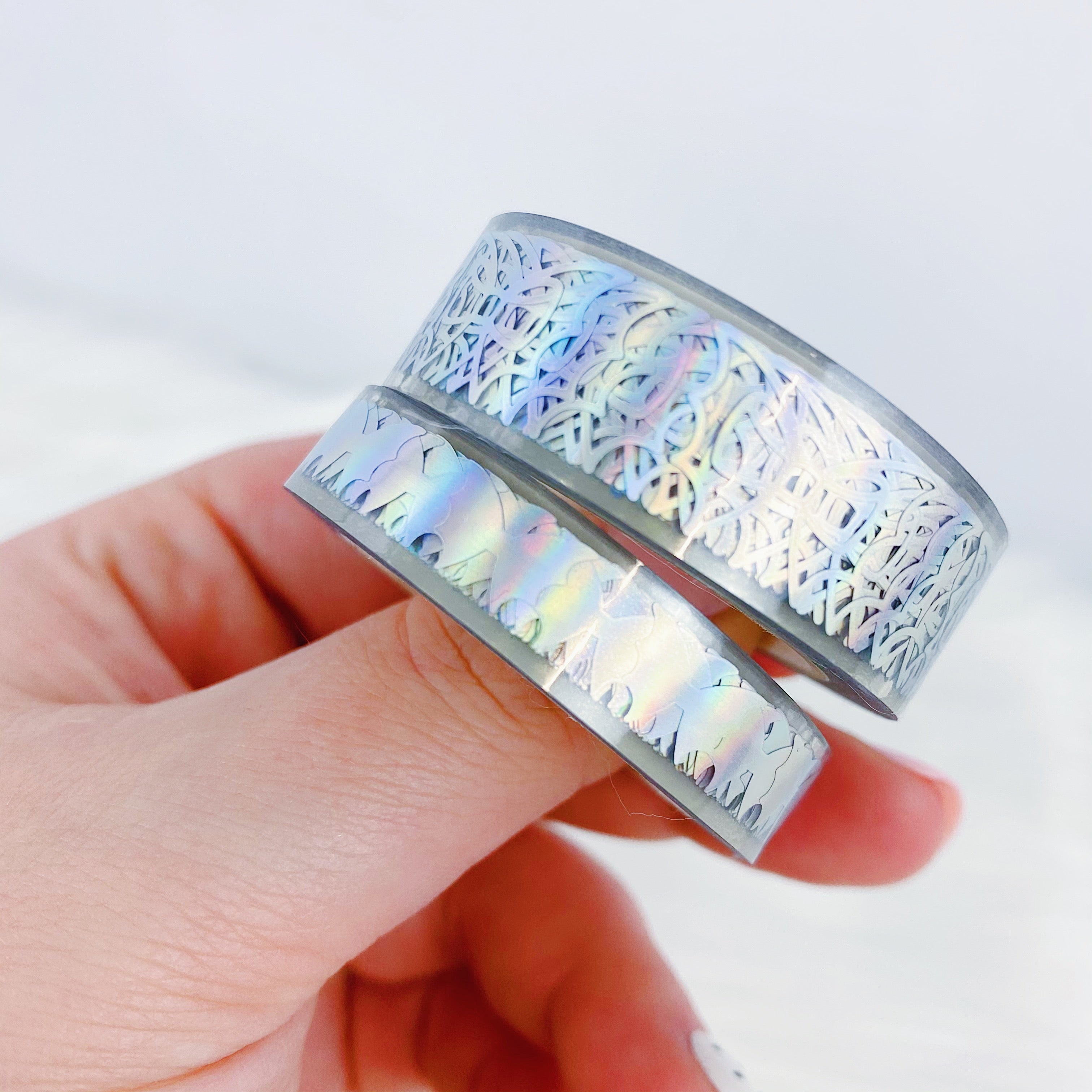 Clear Holo Bat Bow Washi Bundle