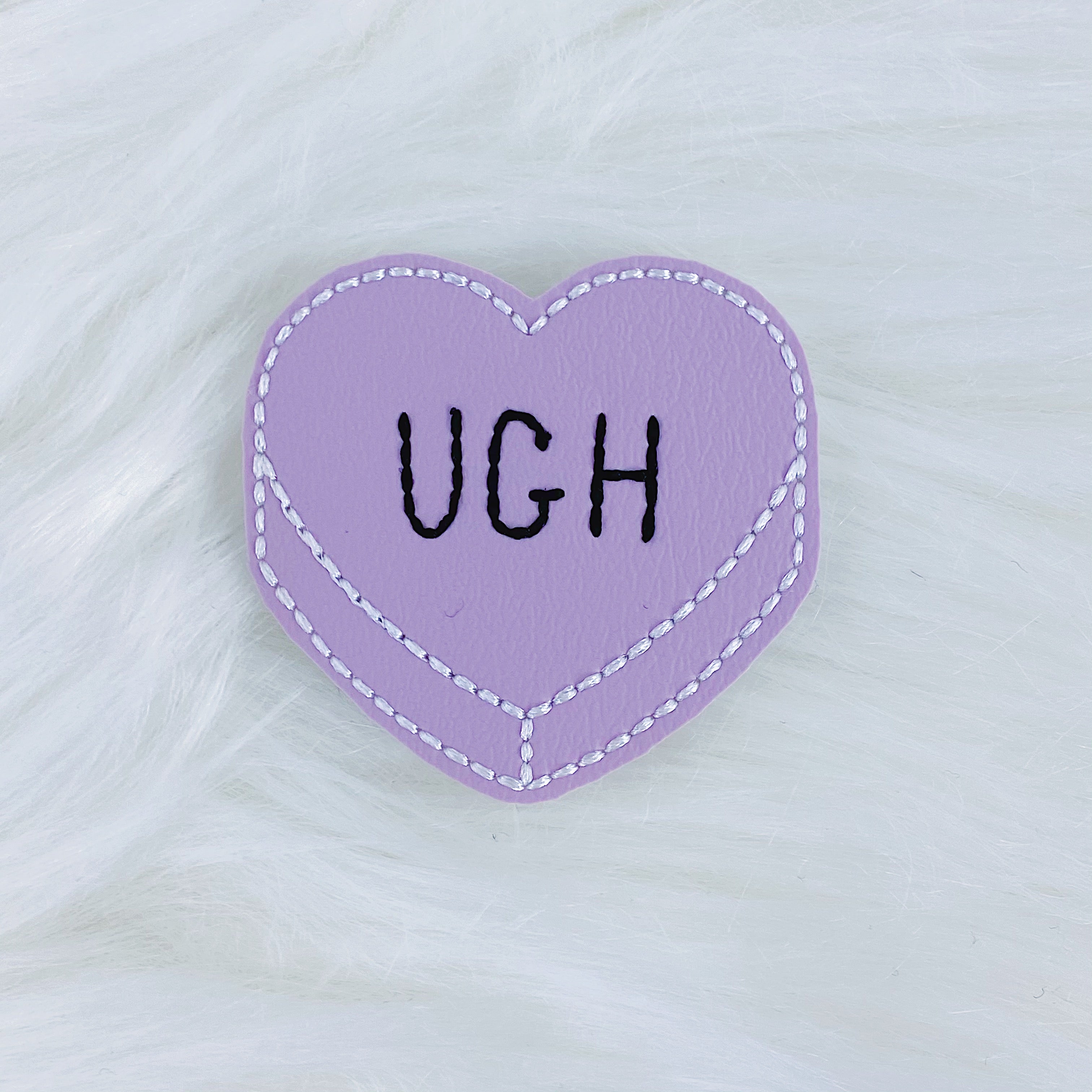 Purple UGH Heart Feltie | CHOOSE YOUR HARDWARE