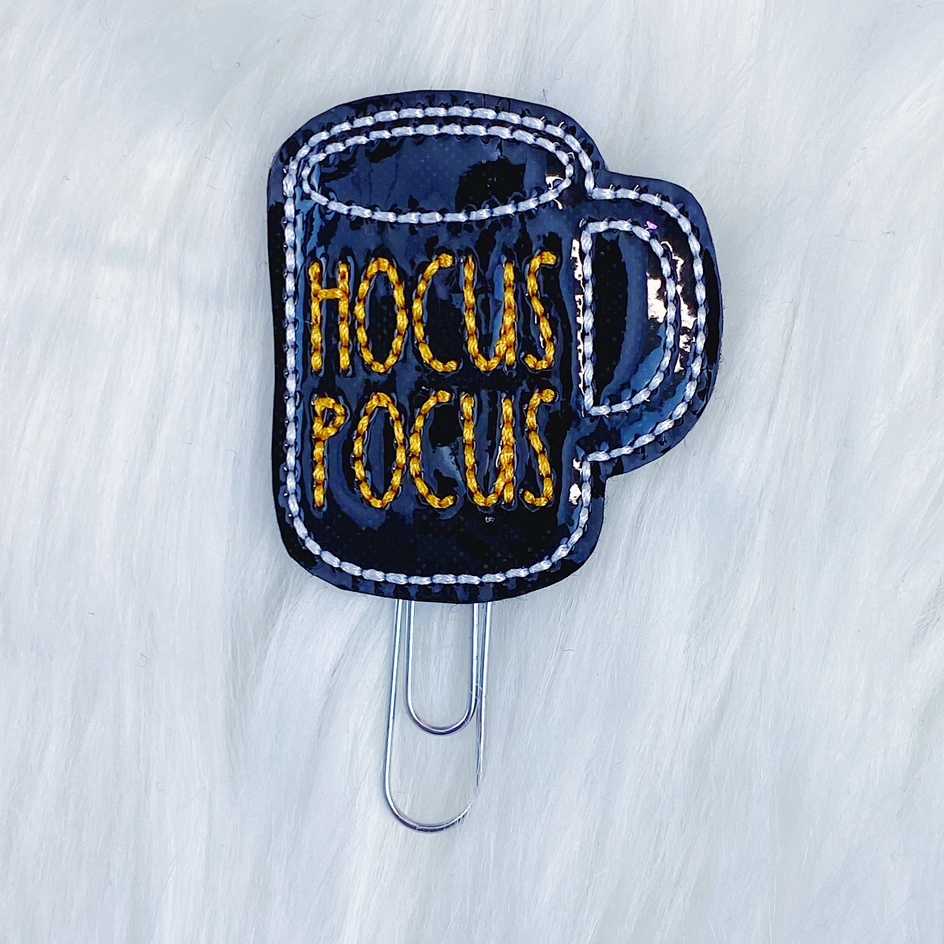 Black + Orange Hocus Pocus Mug Feltie Planner Clip