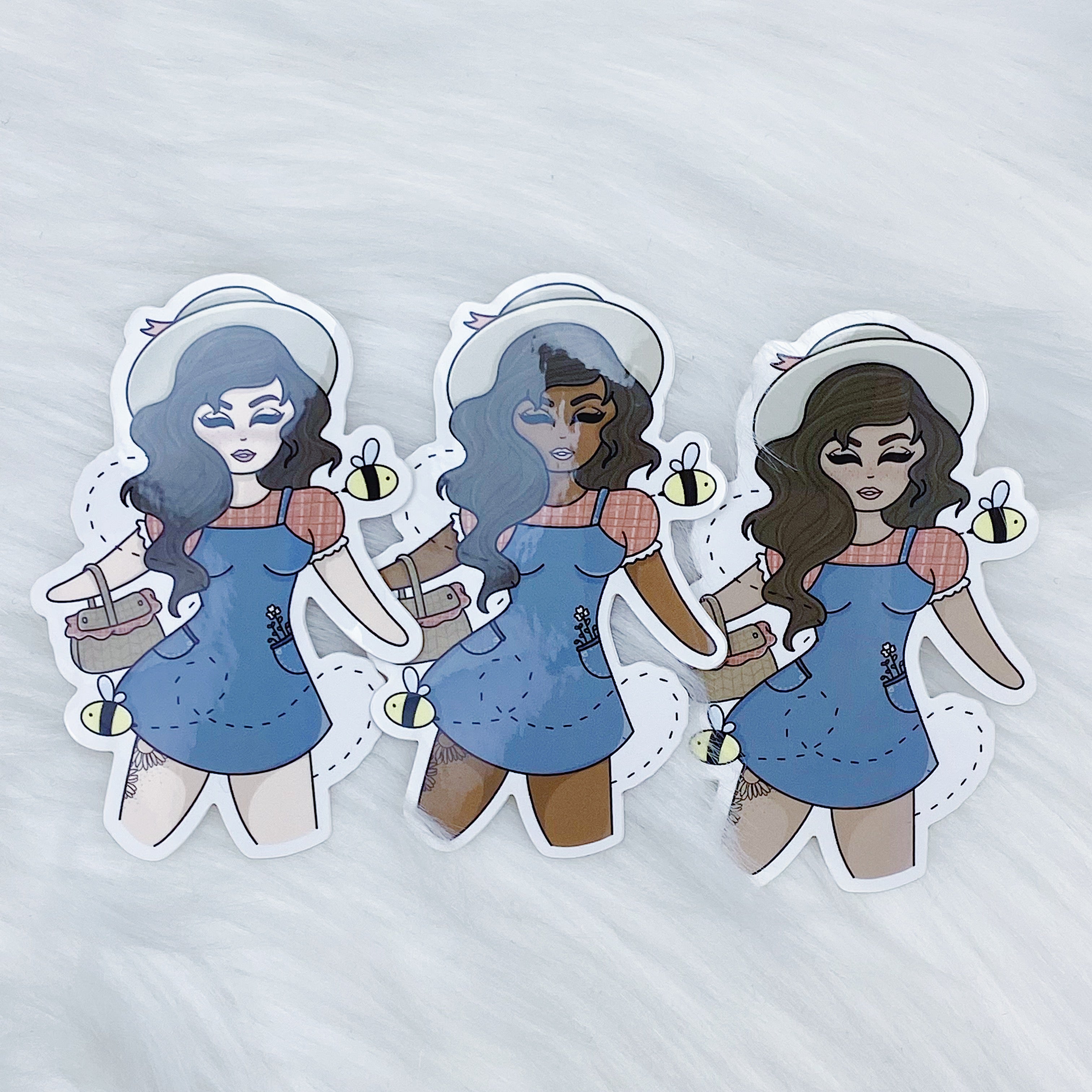 Picnic Babe Vinyl Die Cut | Choose your Skin Tone!