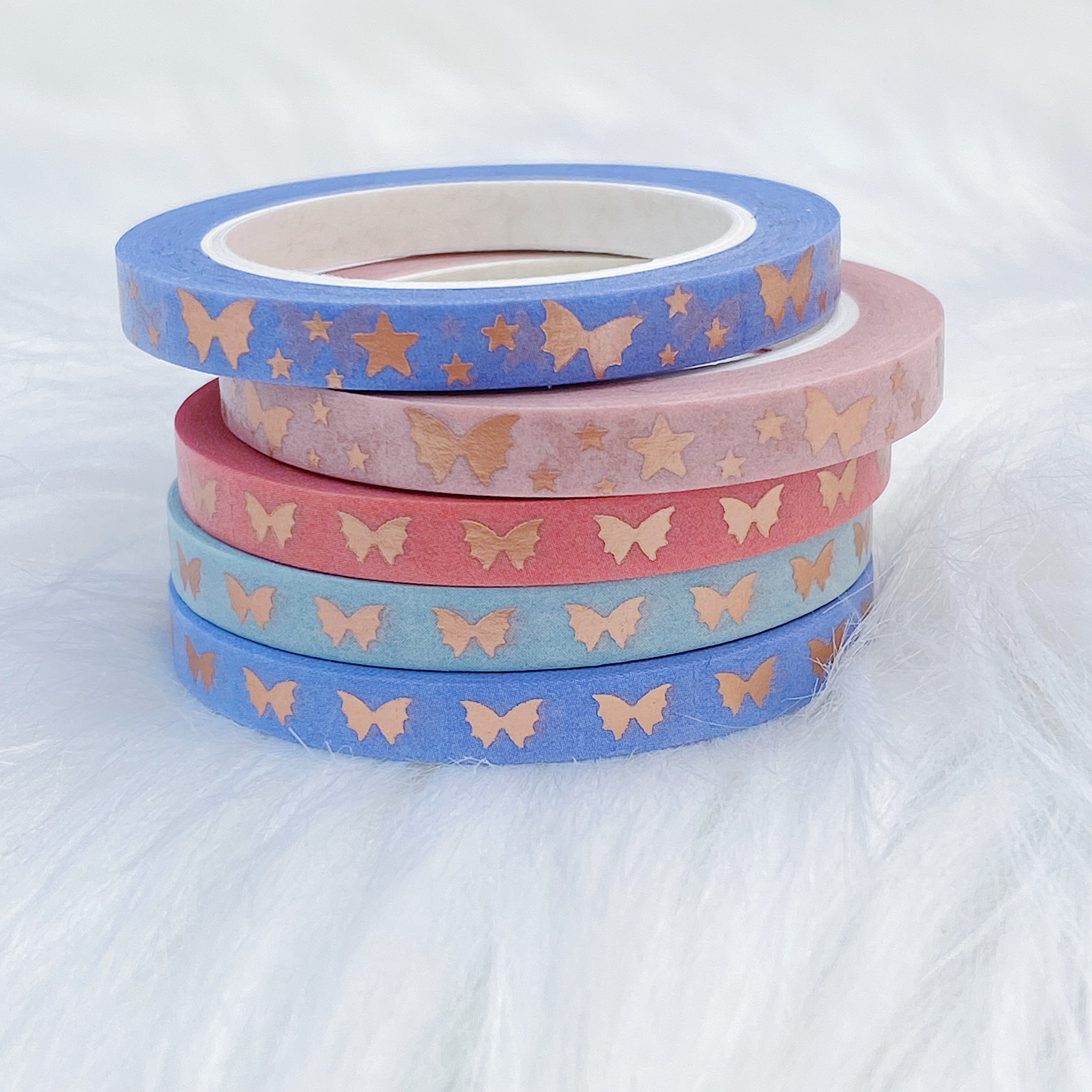 Serenity Baby Bat Bows Perforated Header Washi Bundle | (5) 5MM Tapes