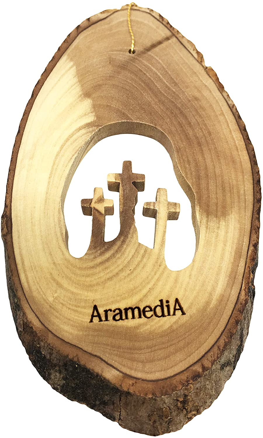 AramediA Olive Wood Handcrafted Christmas Crosses Ornament in The Holy Land by Artisans - 5