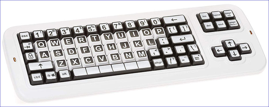 Clevy Color Coded US Large Print solid Spill proof Mechanical Computer Keyboard with Uppercase White Lettering - 102814