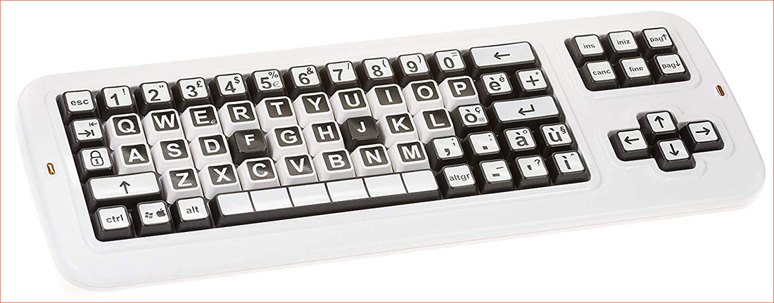 Clevy Color Coded US Large Print solid Spill proof Mechanical Computer Keyboard with Uppercase White Lettering - 102814