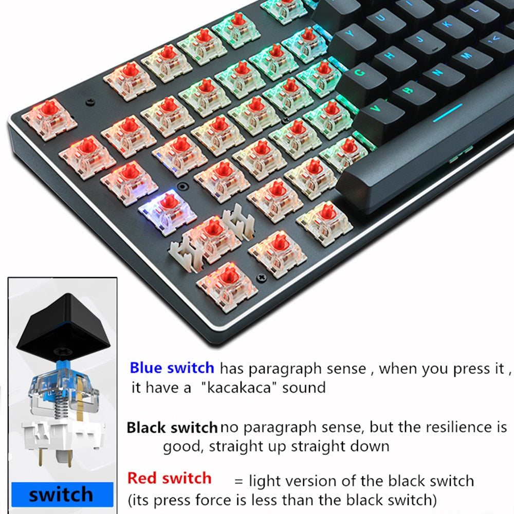 Mechanical Wired Gaming Keyboard RGB Backlit