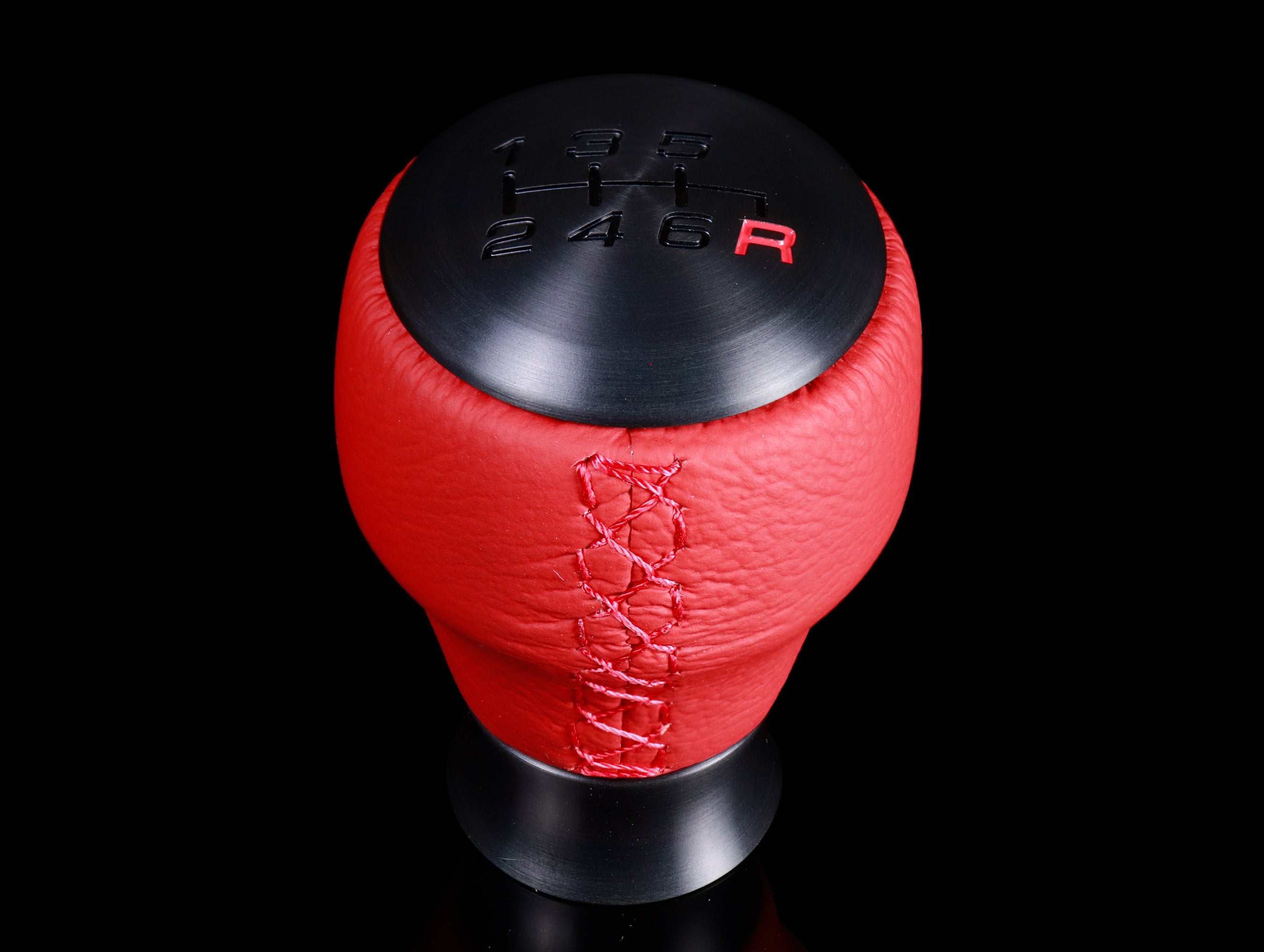  Honda Red Leather Black Alumite Shift Knob (6-speed) - 2023+ Civic Type-R (FL5) 