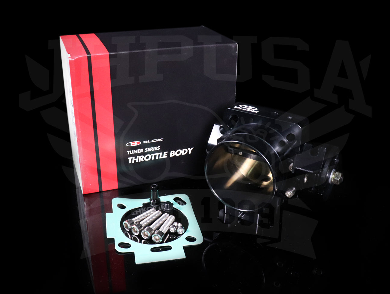 Blox Dual Pattern Billet Black Throttle Body 70mm - K-series