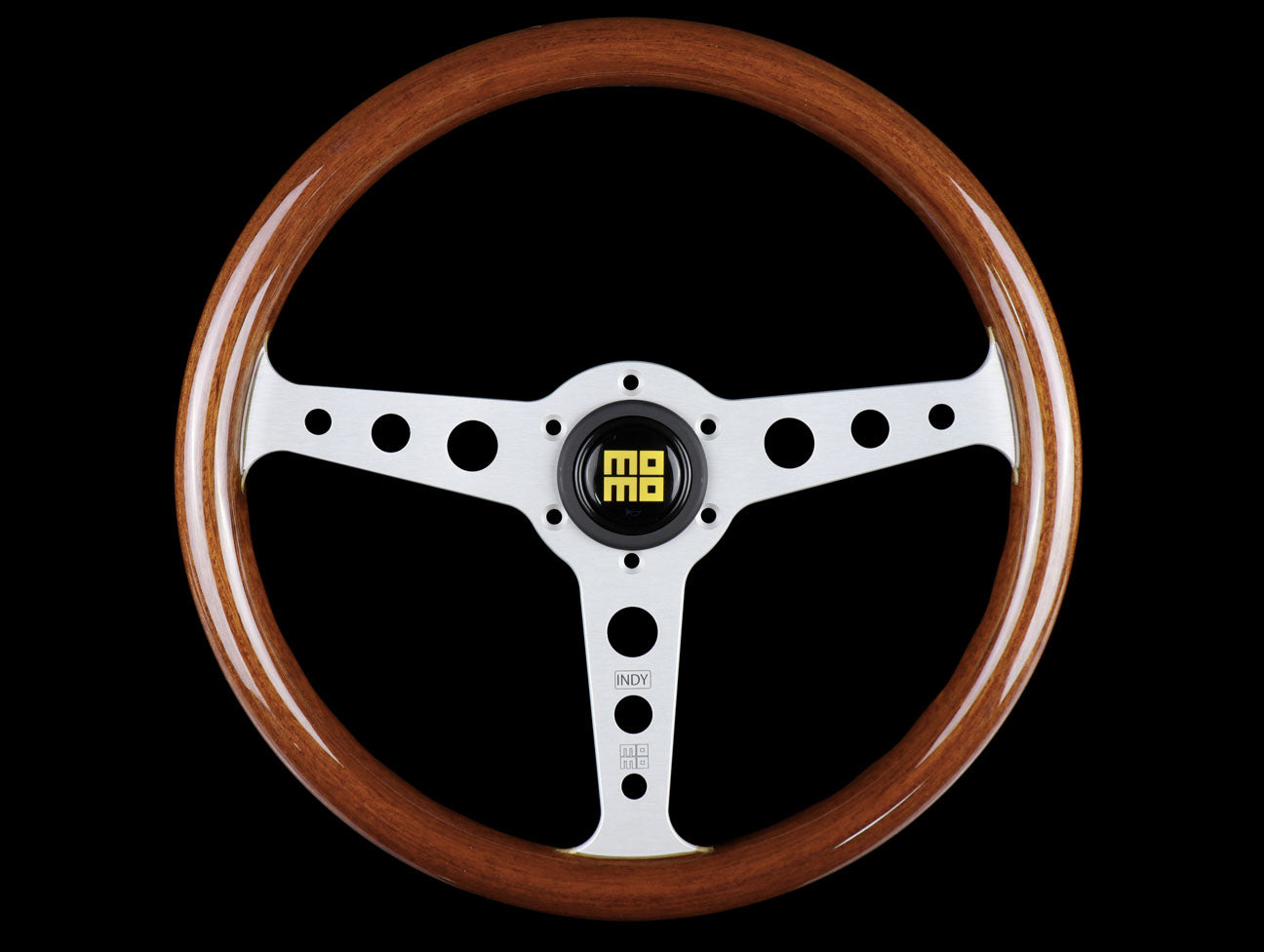  Momo Indy Mahogany Wood 350mm Steering Wheel 