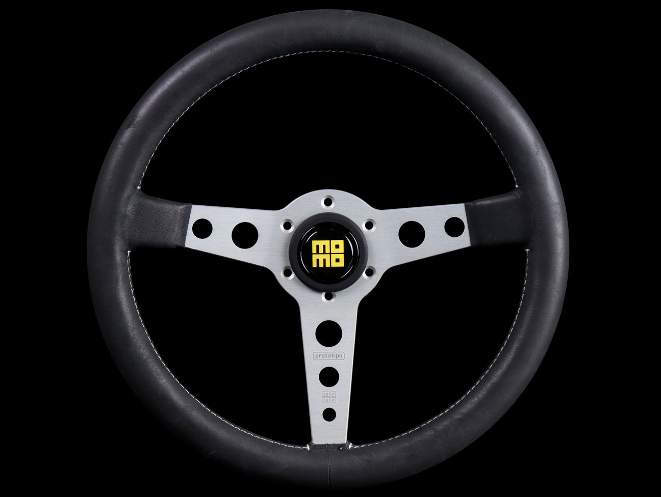  Momo 350mm Prototipo Heritage Steering Wheel - Silver Spoke 