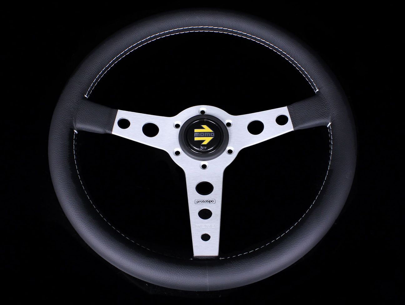  Momo 350mm Prototipo Steering Wheel - Silver Spoke 