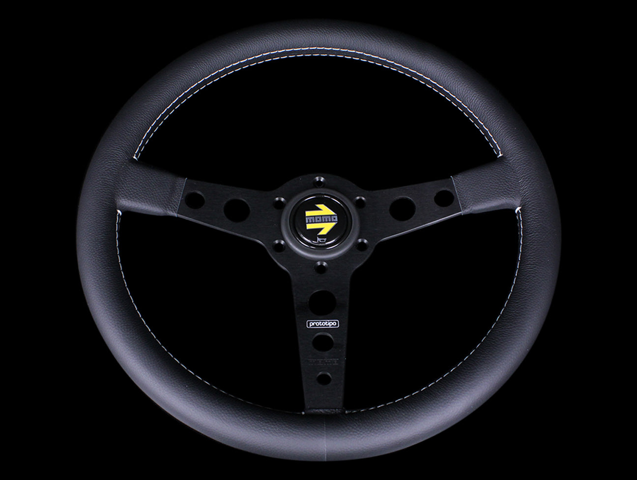  Momo 350mm Prototipo Steering Wheel - Black Spoke 