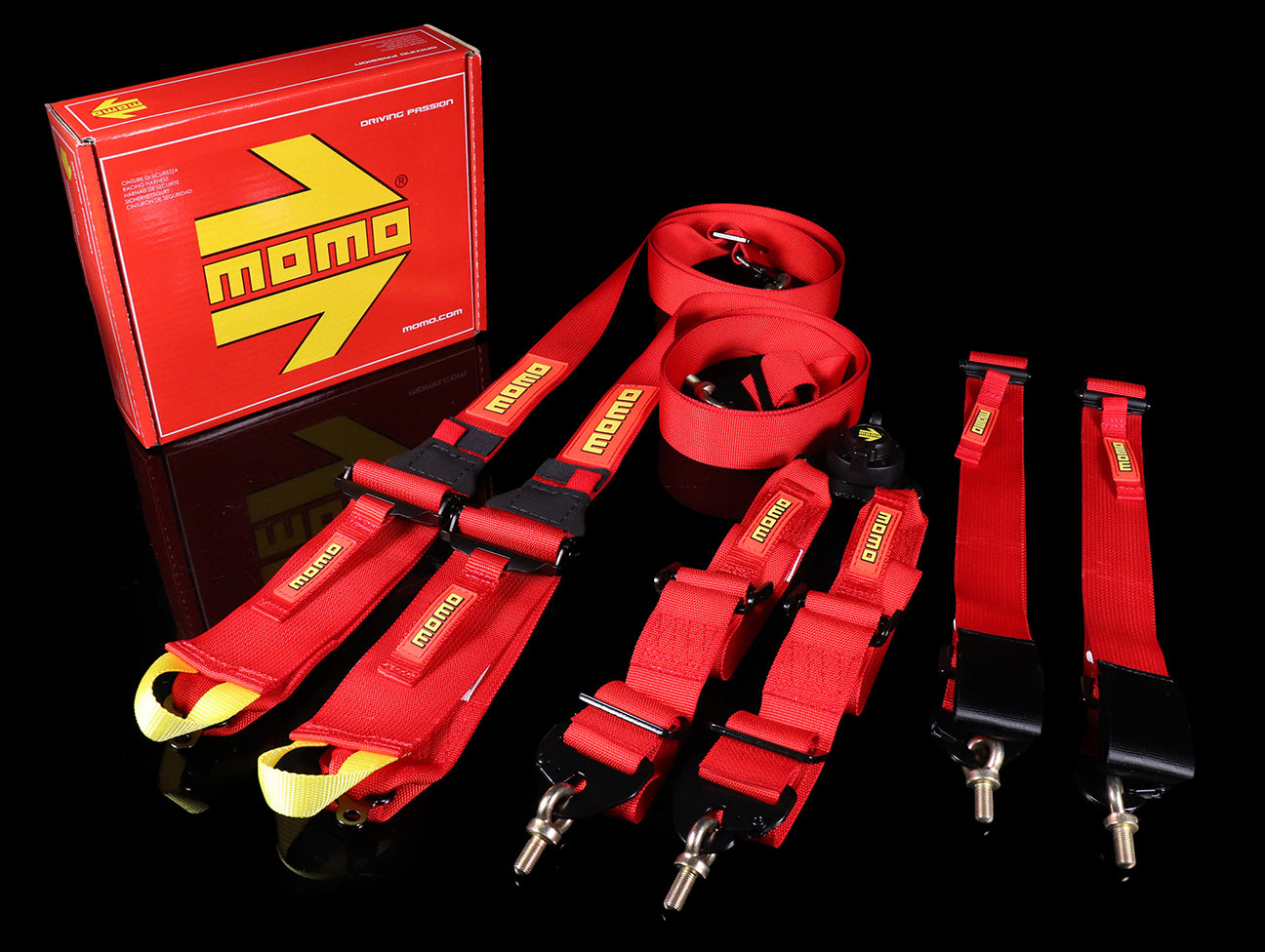  Momo SR6 Series 6-Point Racing Harness - Red 