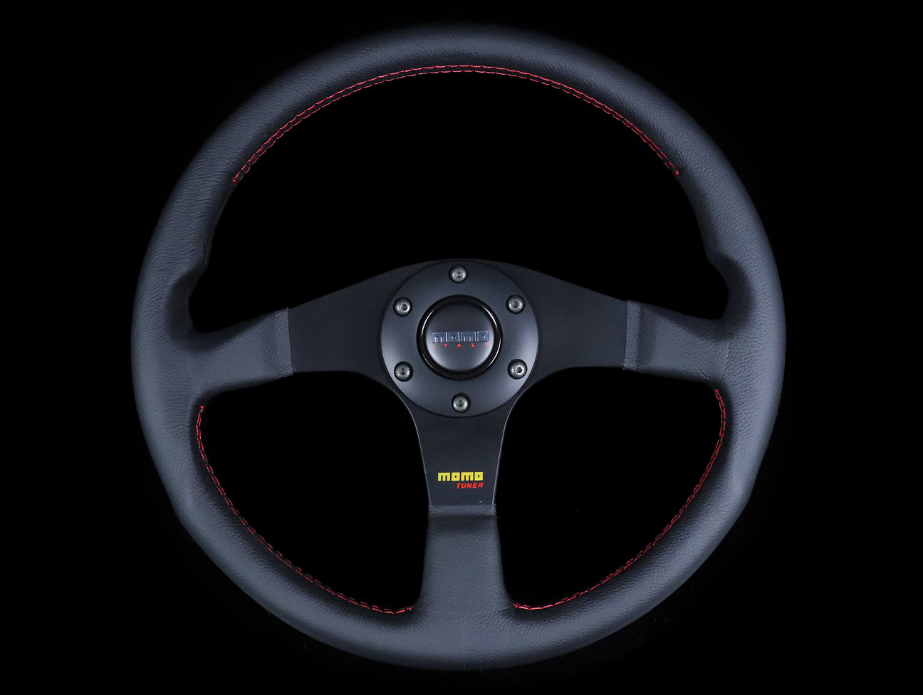  Momo Tuner Steering Wheel Red Stitching 