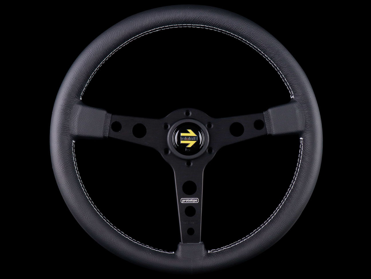  Momo 370mm Prototipo Steering Wheel - Black Spoke 