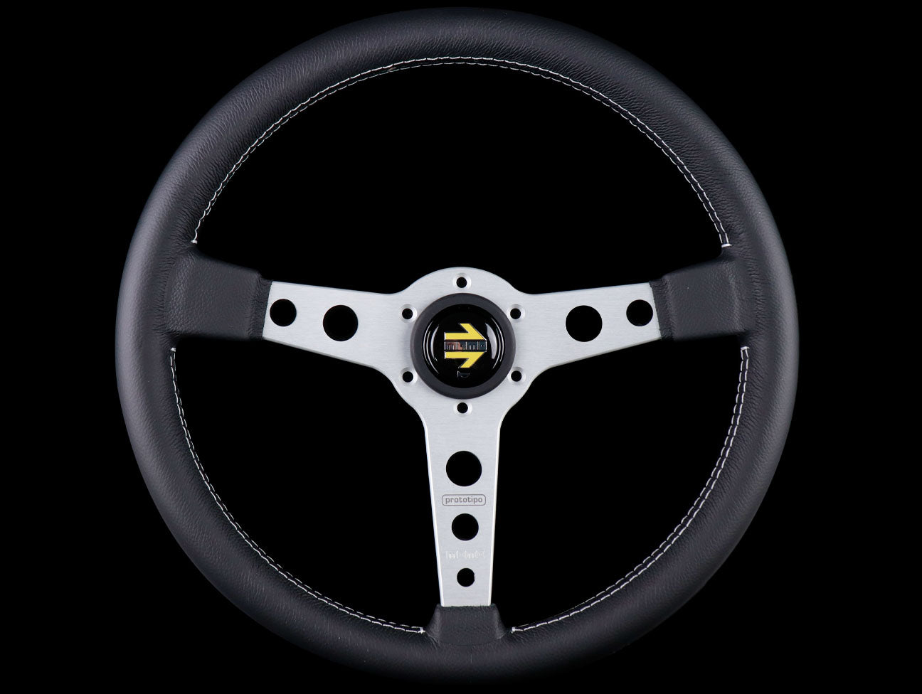  Momo 370mm Prototipo Steering Wheel - Silver Spoke 