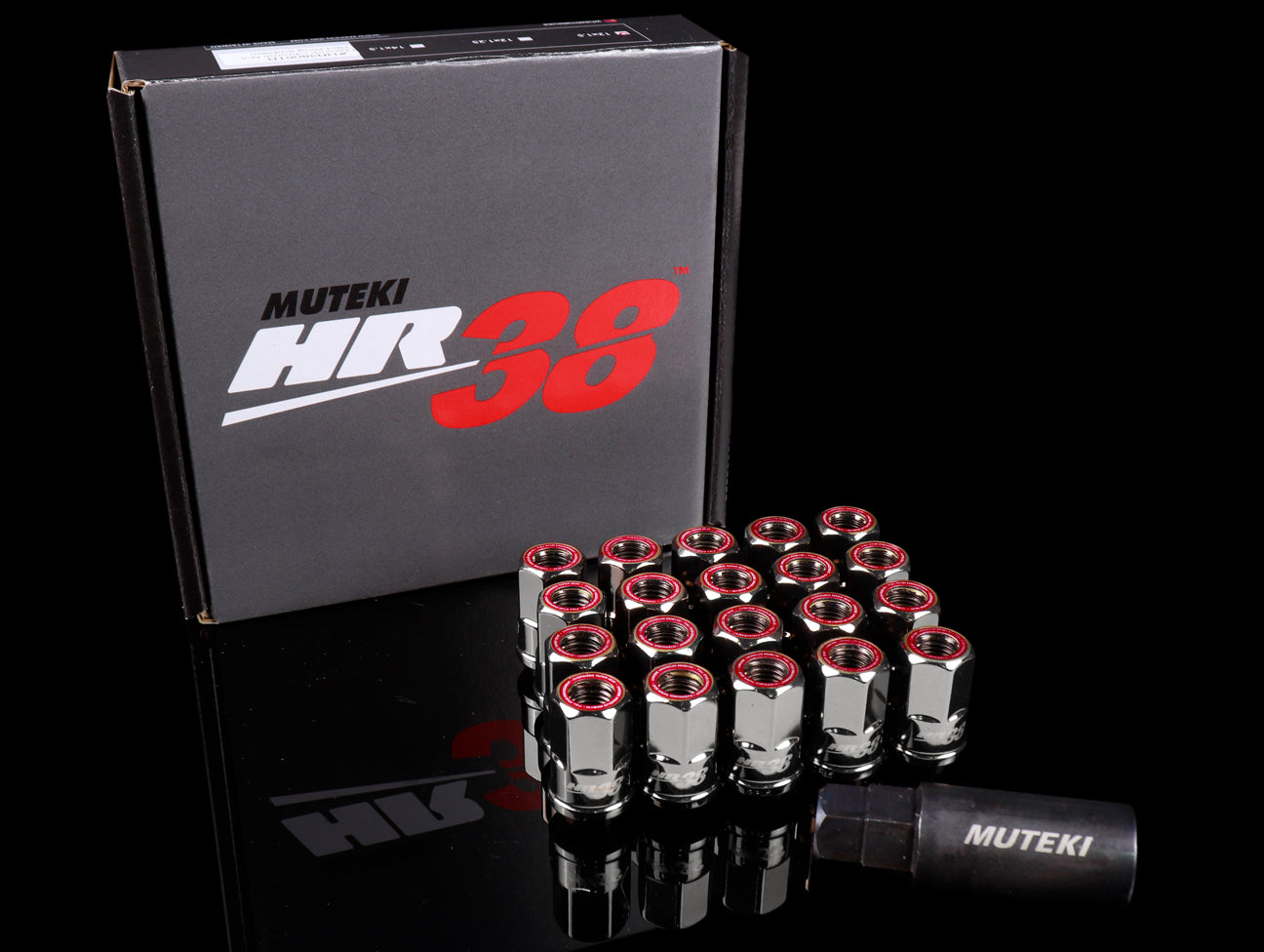  Muteki HR38 12x1.50 Open End Lug Kit - Titanium Chrome 