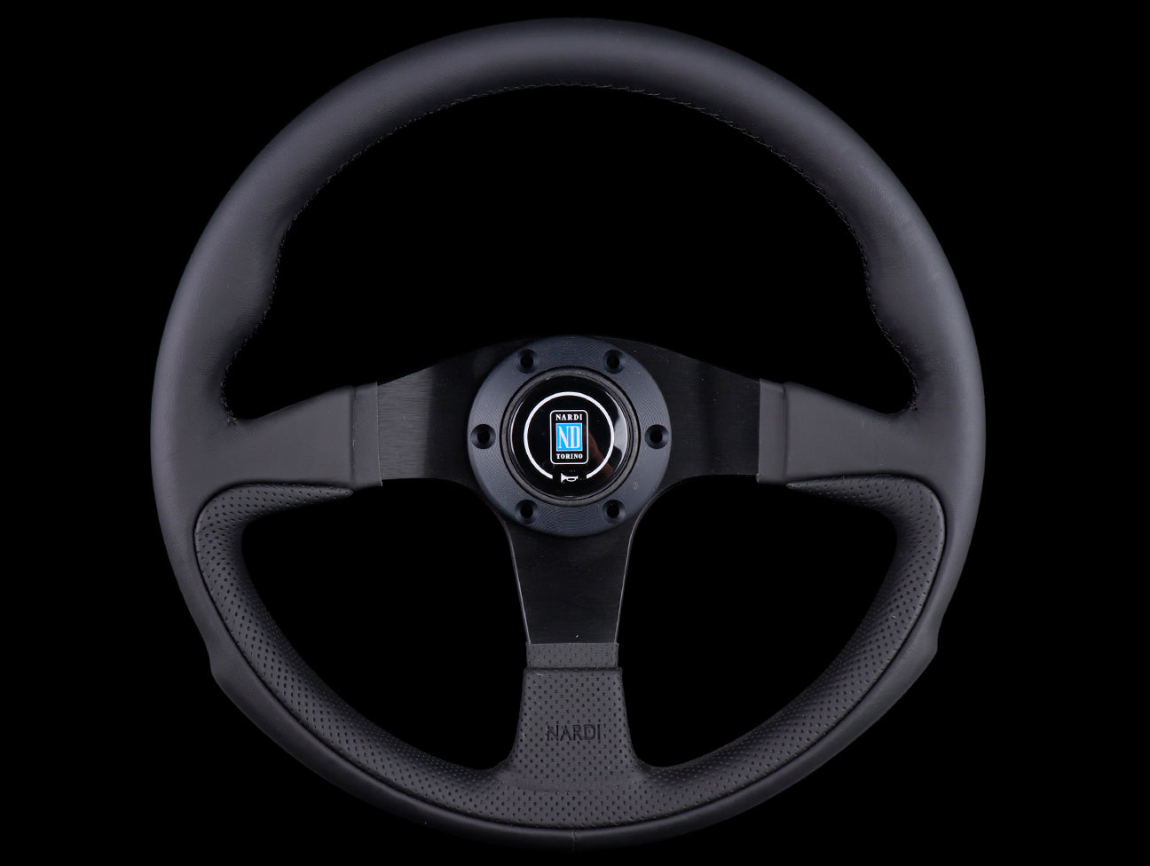  Nardi Challenge 350mm Steering Wheel - Black Leather / Black Stitch 