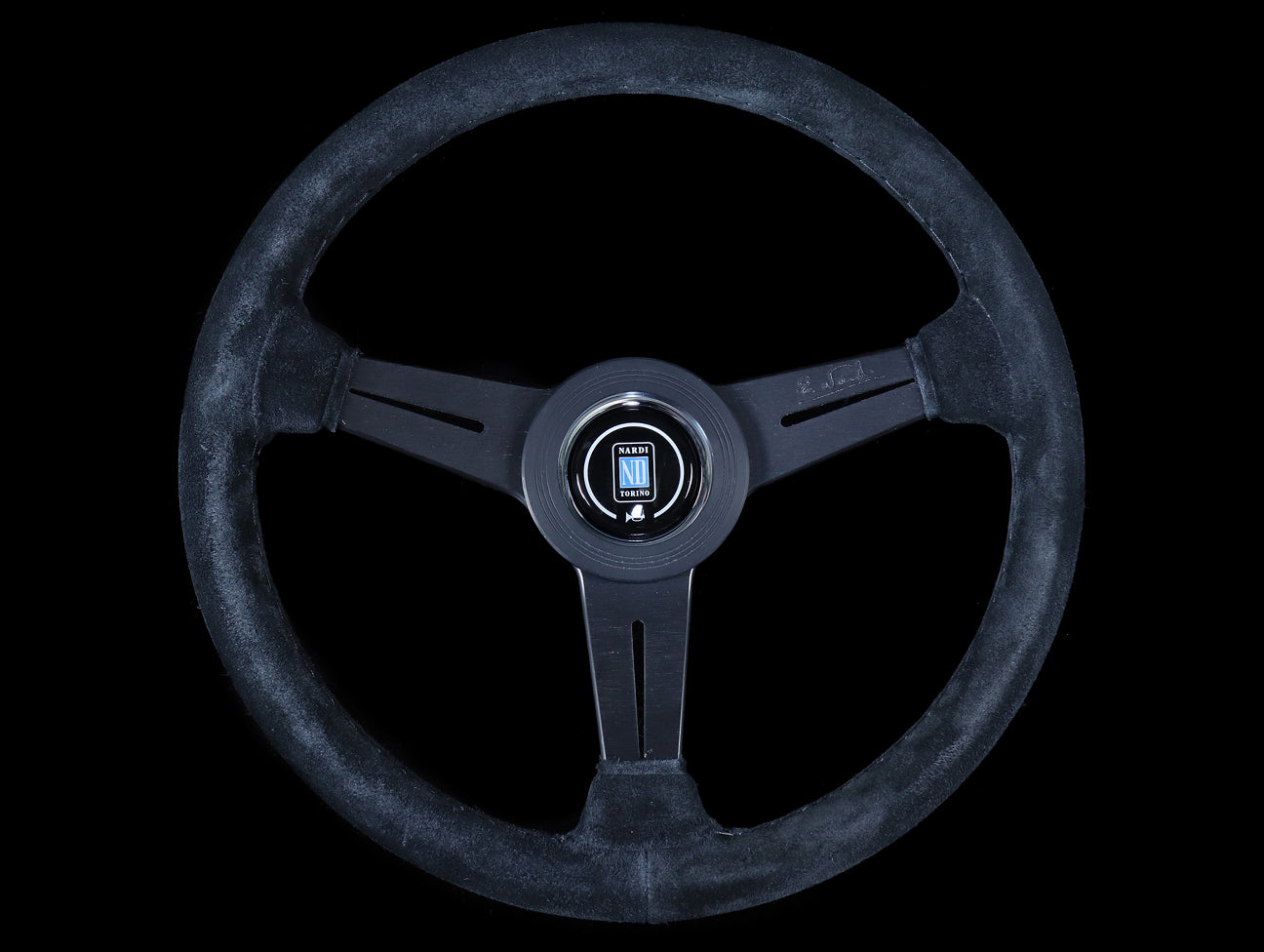  Nardi Classic 360mm Steering Wheel - Black Suede / Black Stitch 