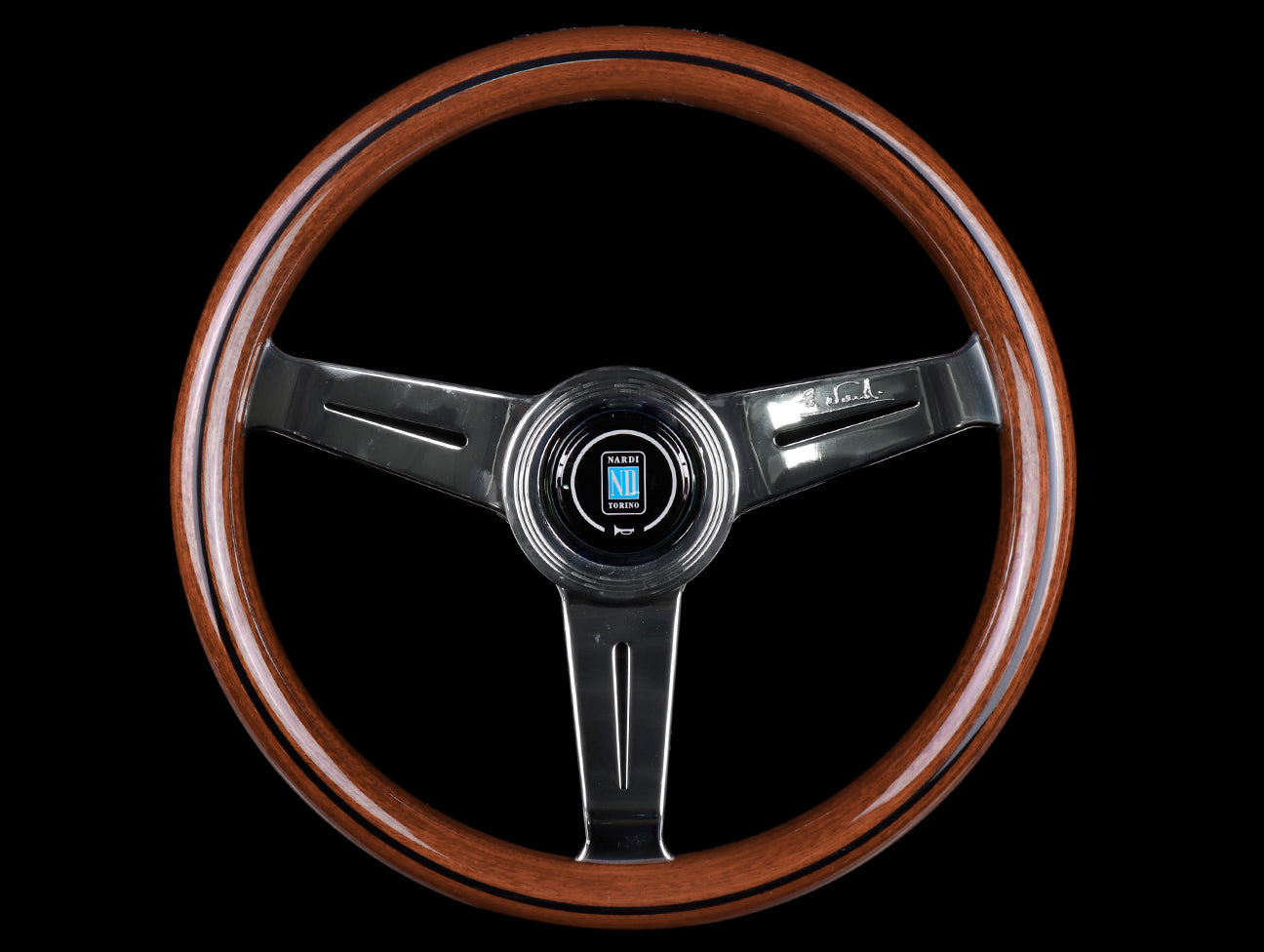  Nardi Classic Wood 330mm Steering Wheel w/ Polished Spokes 